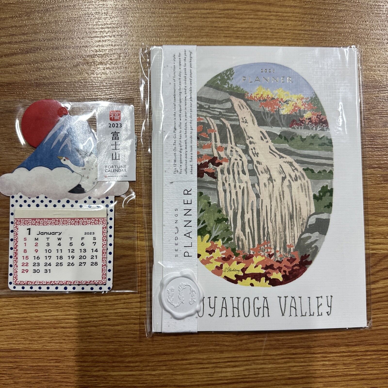Seedlings 2023 Planner Cuyahoga Valley and 2023 Fortune Calendar Mini Magnet