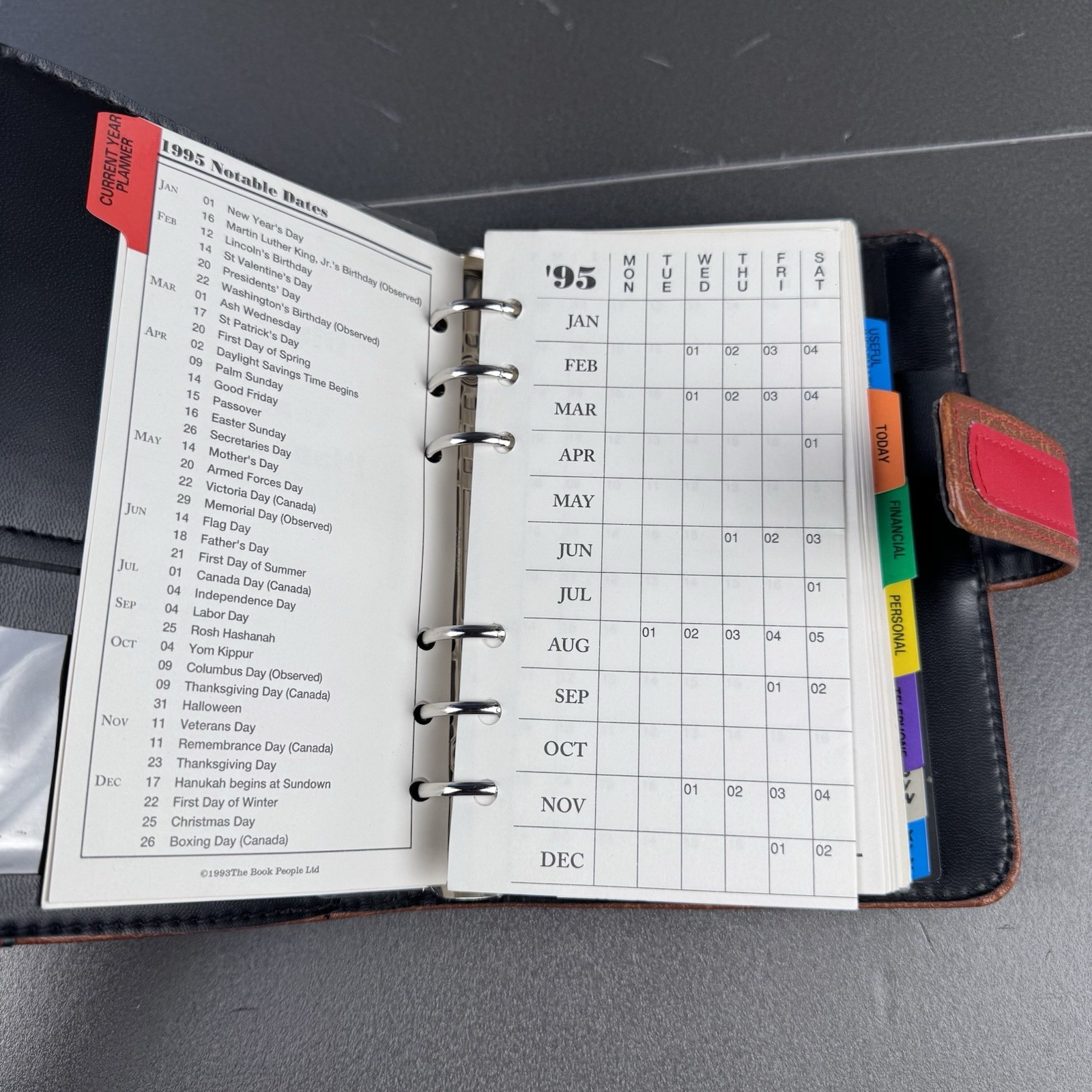 1994 Readings Fun Ltd The Book People Personal Organizer 6 Ring Address Book