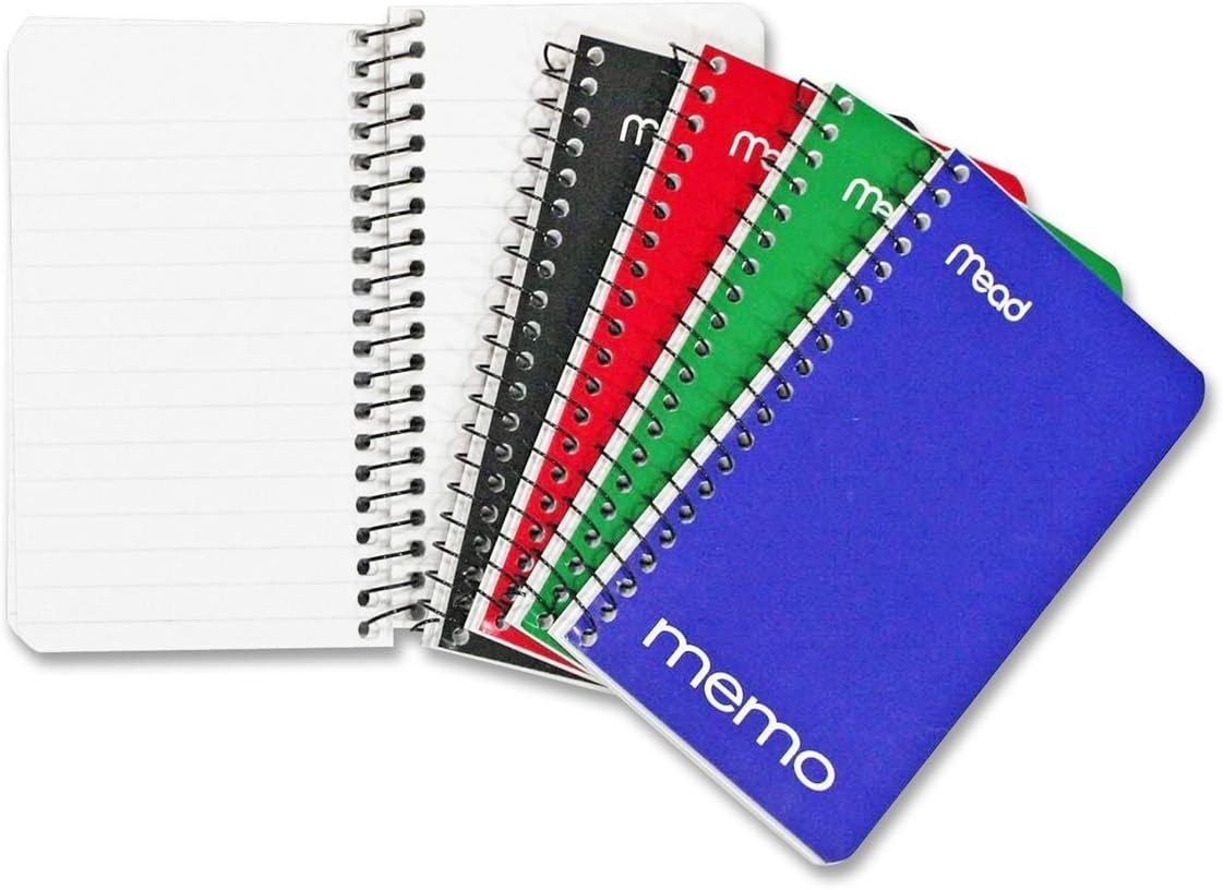 8-Pack Pocket Spiral Memo Notebooks, 3″ x 5″, Assorted Colors for School & Of…