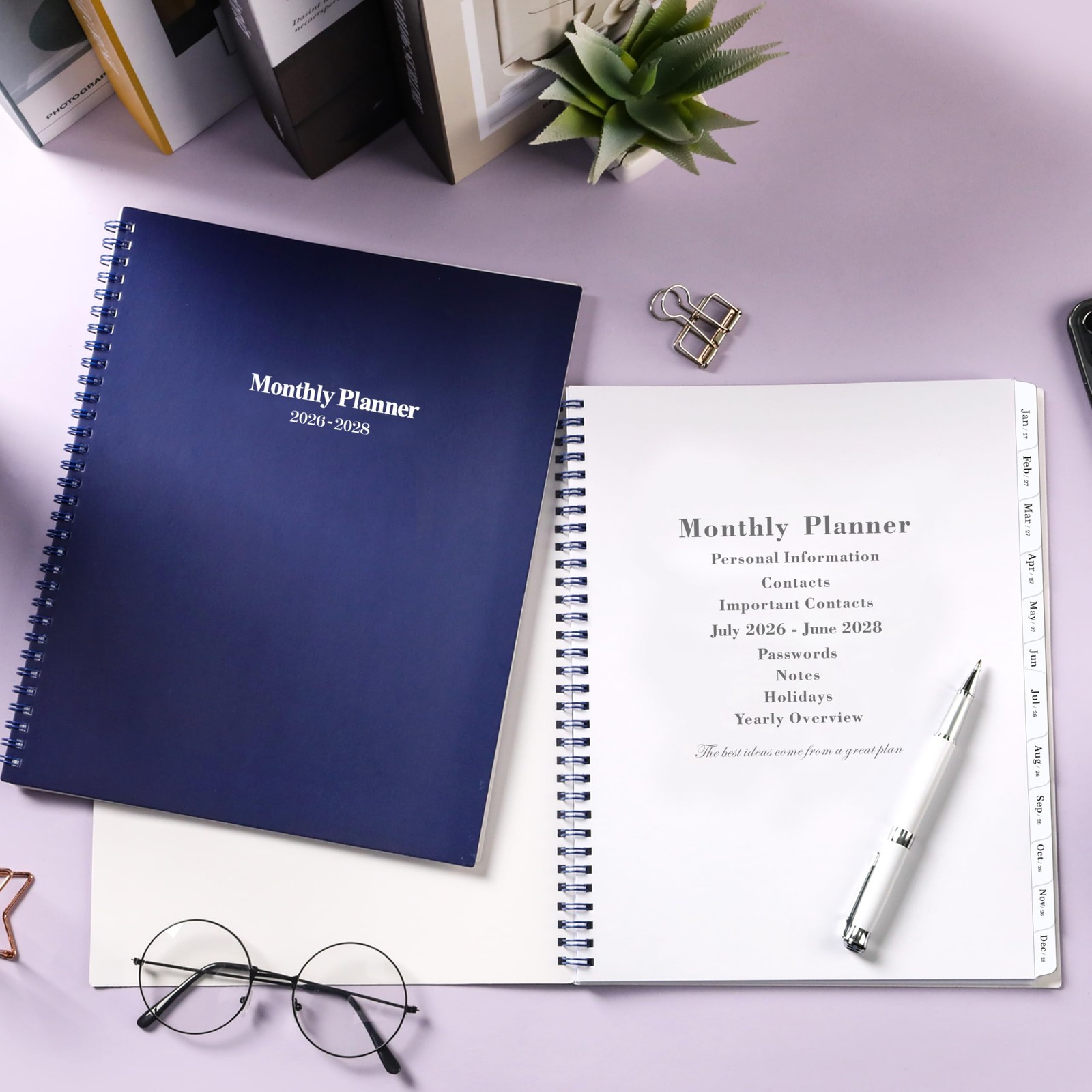 2026-2028 Monthly Planner – Monthly Calendar 2026-2028 with Two-Side Pocket, …