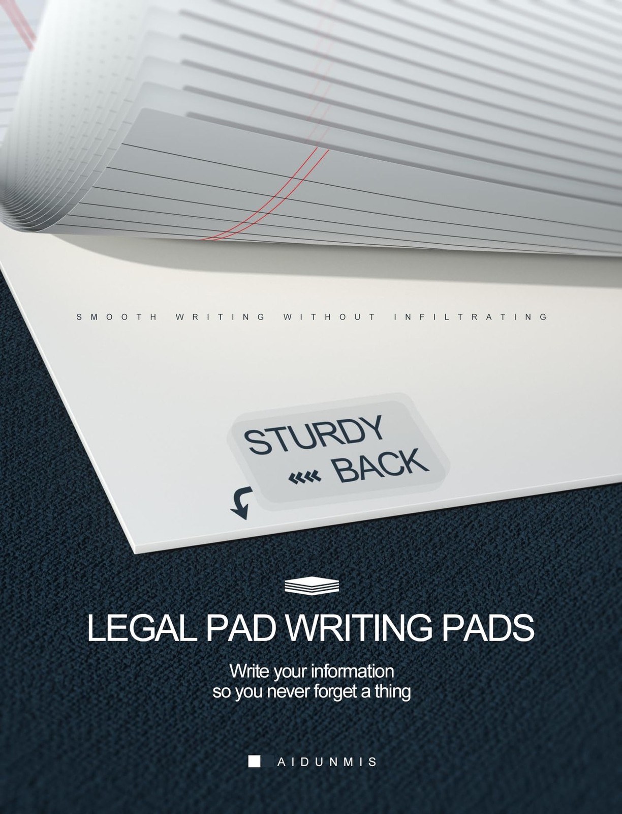 Note Pads 5×8 for Work White Legal Pads 5×8 College Ruled Legal Notepads Line…