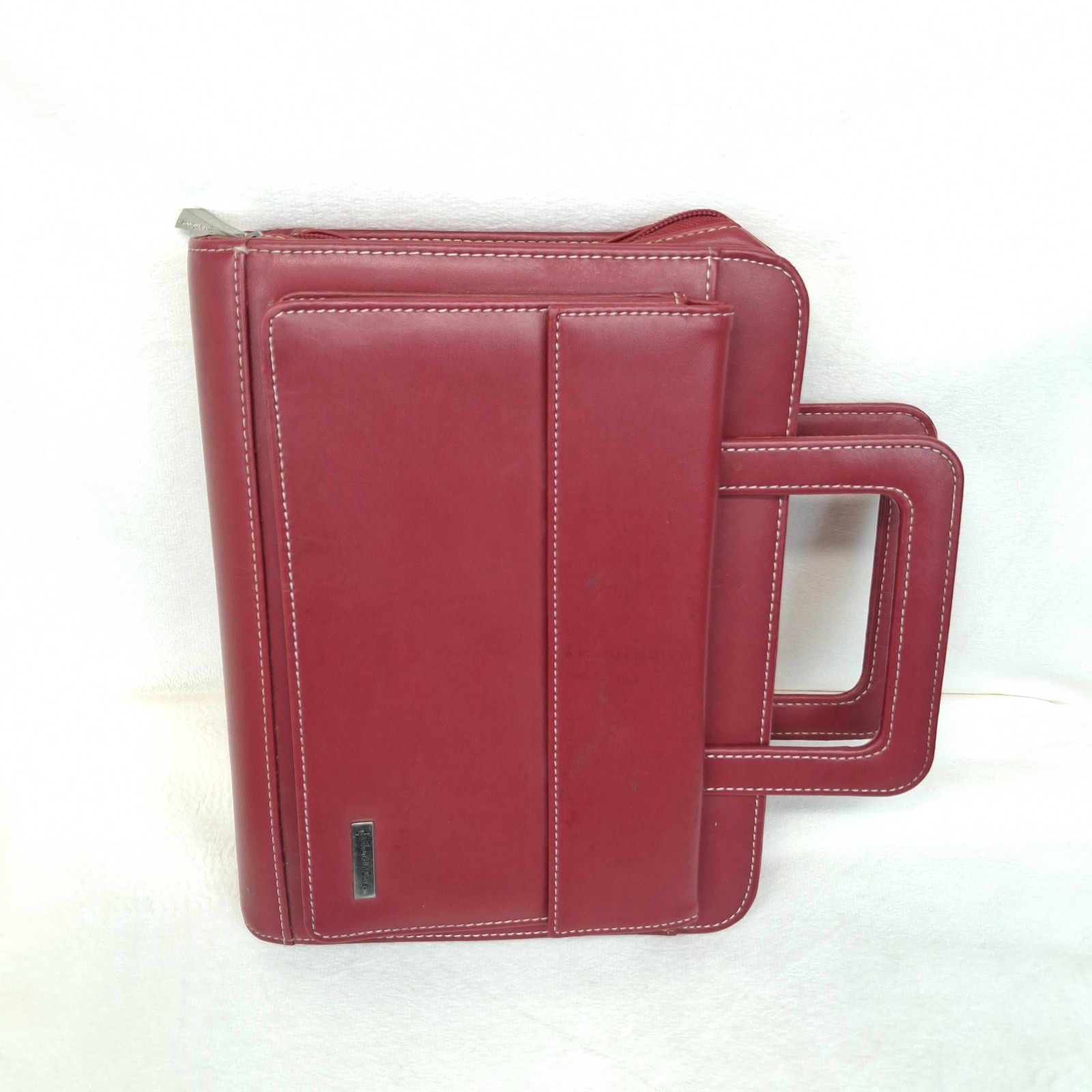 FRANKLIN COVEY Red 7 Ring Planner Binder With Handles Full Zip Read