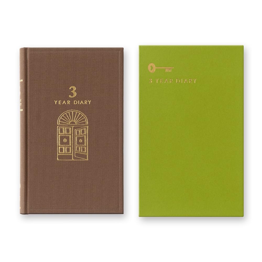 Designphil Diary 12395006 3 Year Consecutive Door Brown Journal Planner