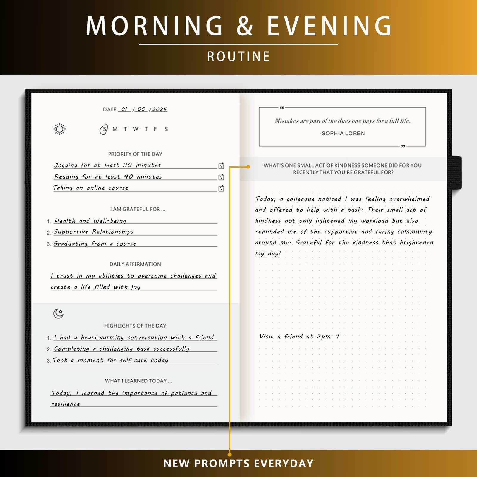 Self-Mastery Journal for Men – Gratitude and Productivity Black