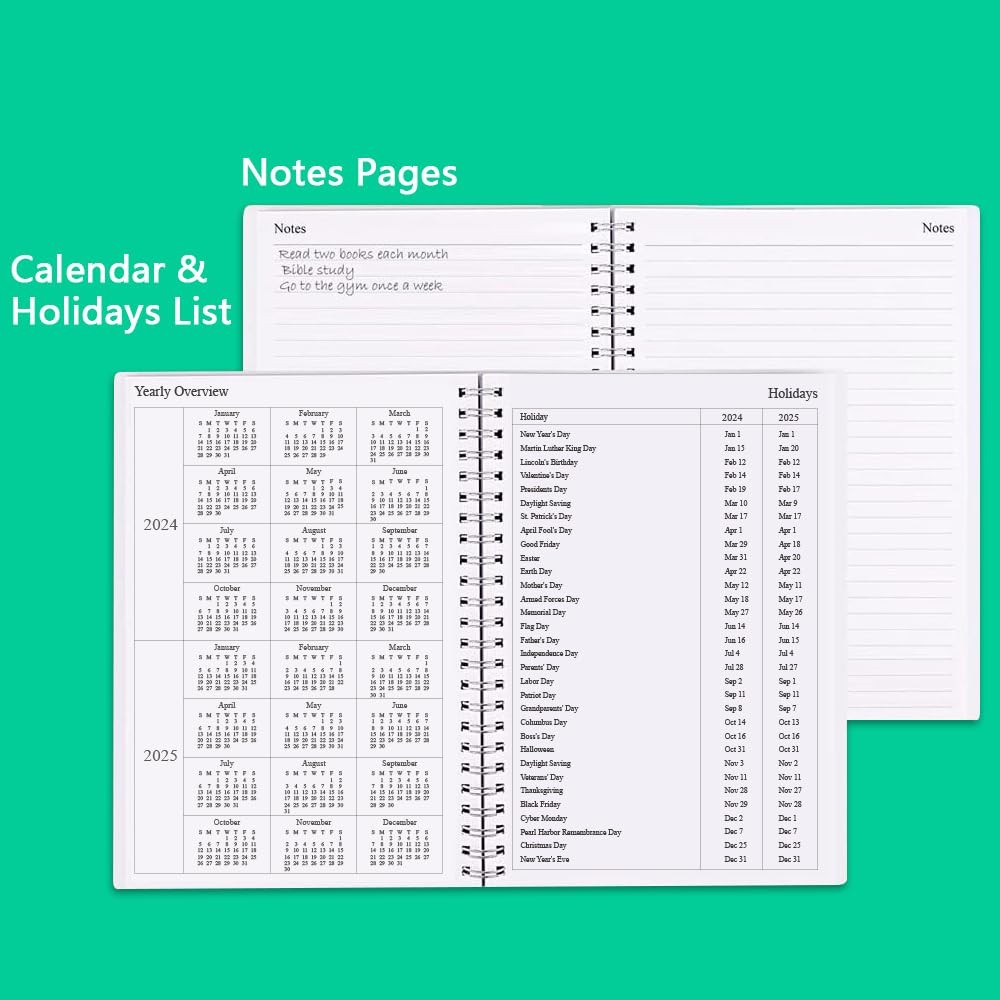 Nokingo Undated Planner for 2026 or Any Year – Weekly & 5.5×8.25 inches, Teal