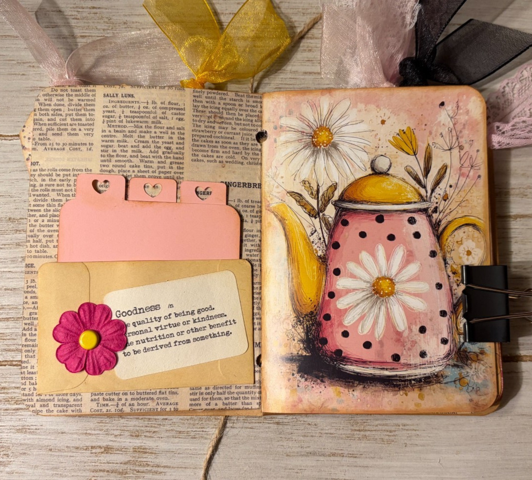 Junk Journal Handmade Booklet Book Vintage “Bees Butterflies” Pocket Ephemera a