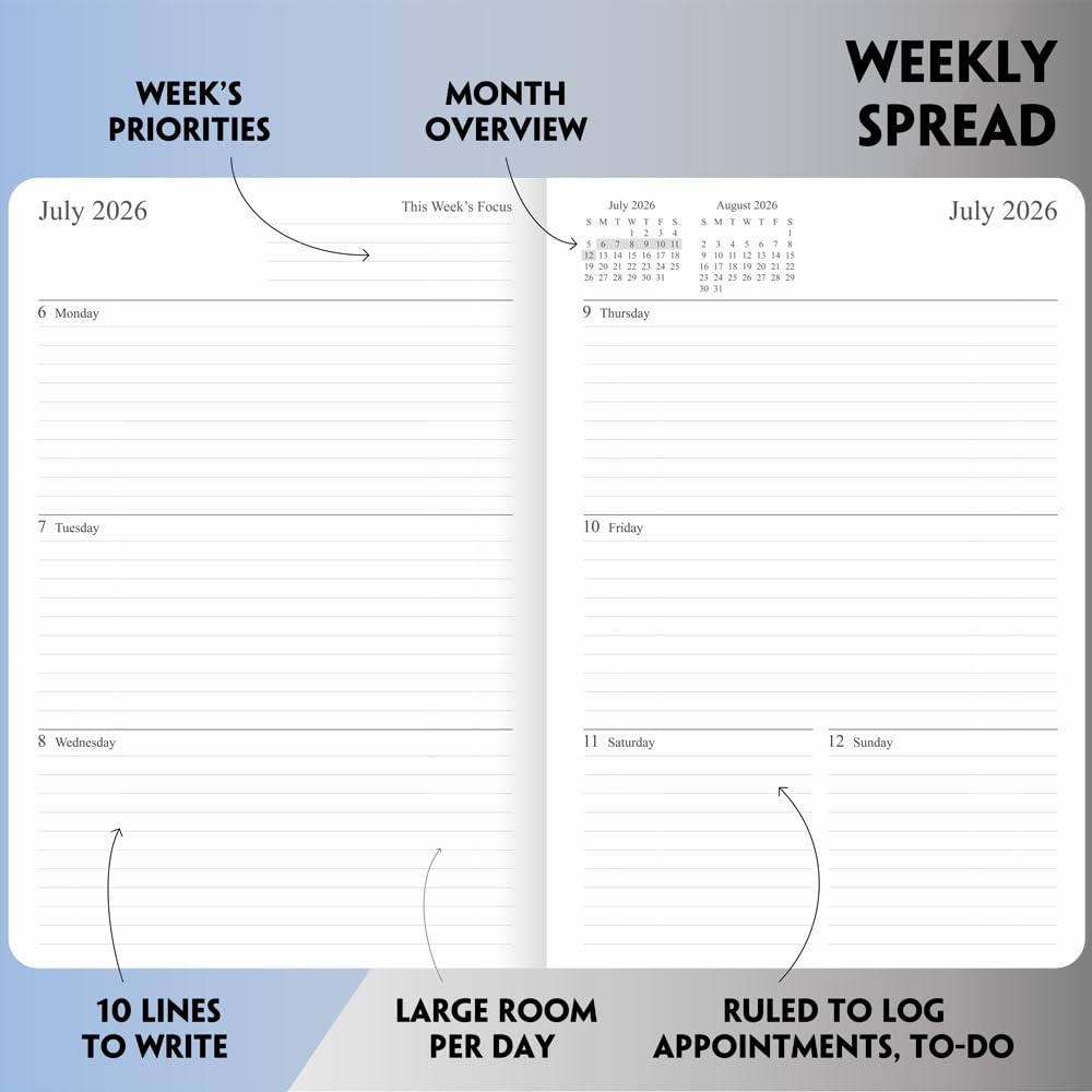 26-27 Academic Planner – Weekly and Monthly Planner, Jul 2026 – Jun 2027, Hol…