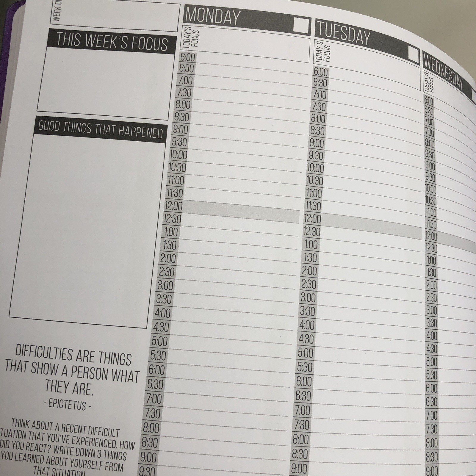 Passion Planner RARE Purple Large Weekly Undated 2017-2018 Monday Start Stickers