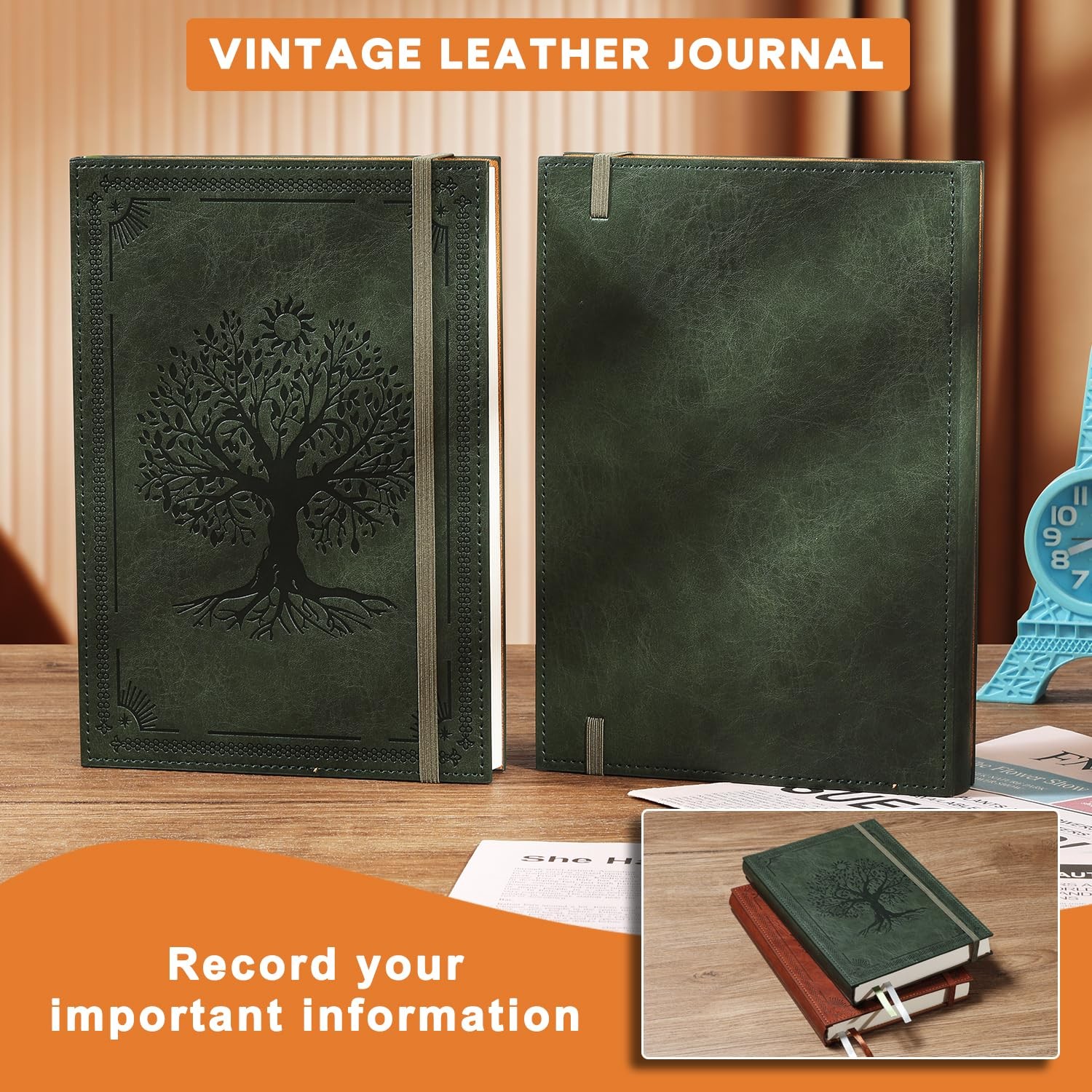 Leather Journal Notebook A5 Notepad , 280 Pages Mens Journal College Ruled fo…