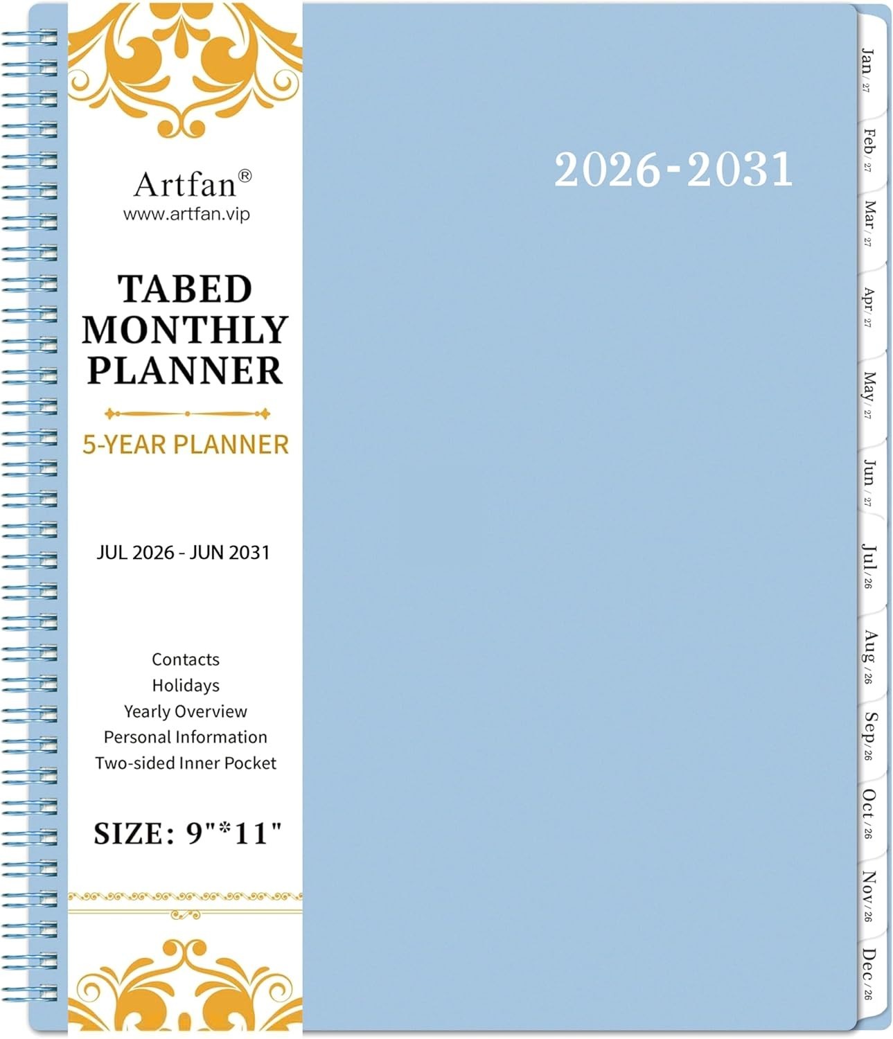 Flexible Durable Cover 5 Planner – Light Blue