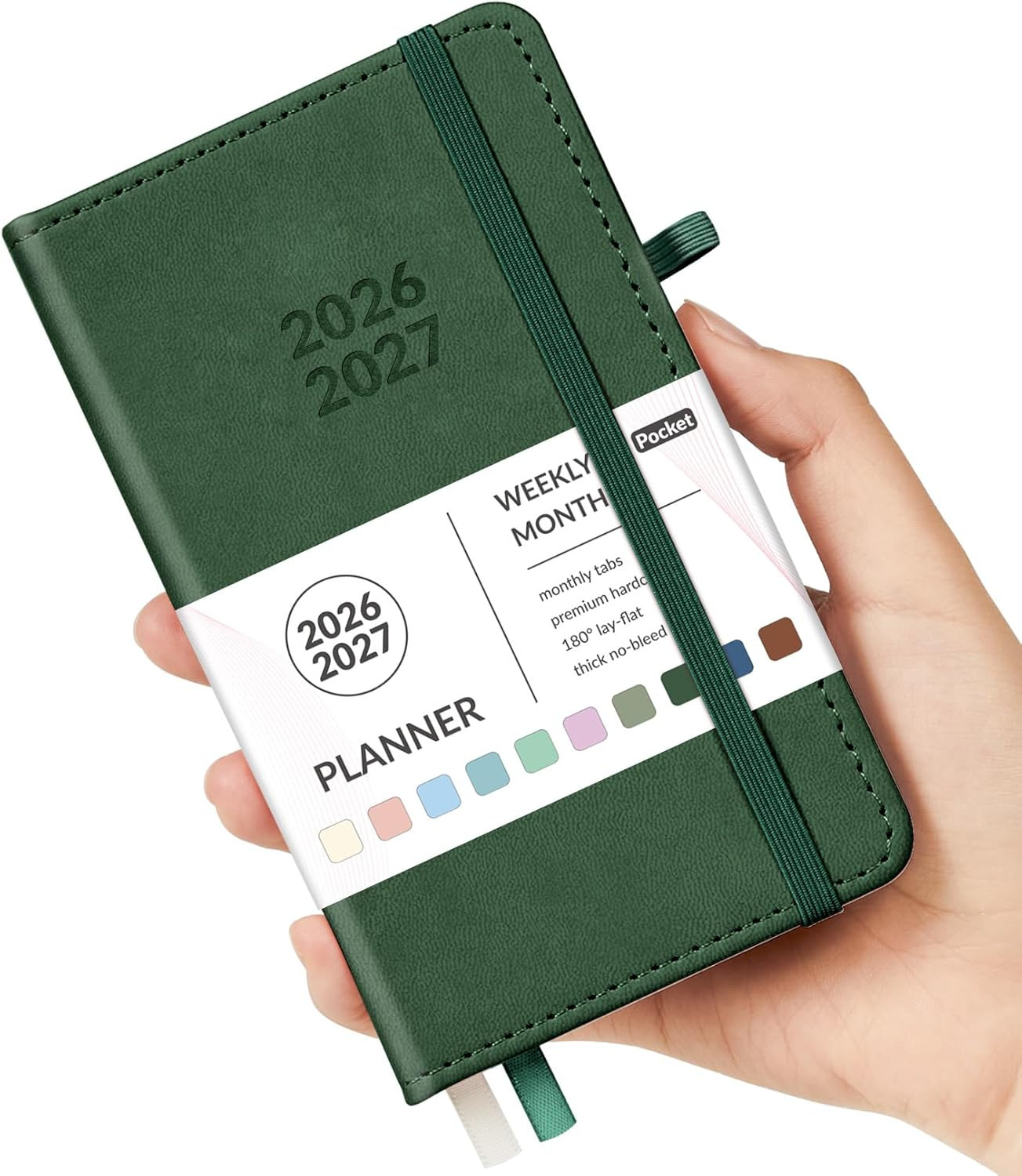 Pocket Planner 2026 2027 Hardcover Weekly Monthly Daily Calendar Agenda Purse
