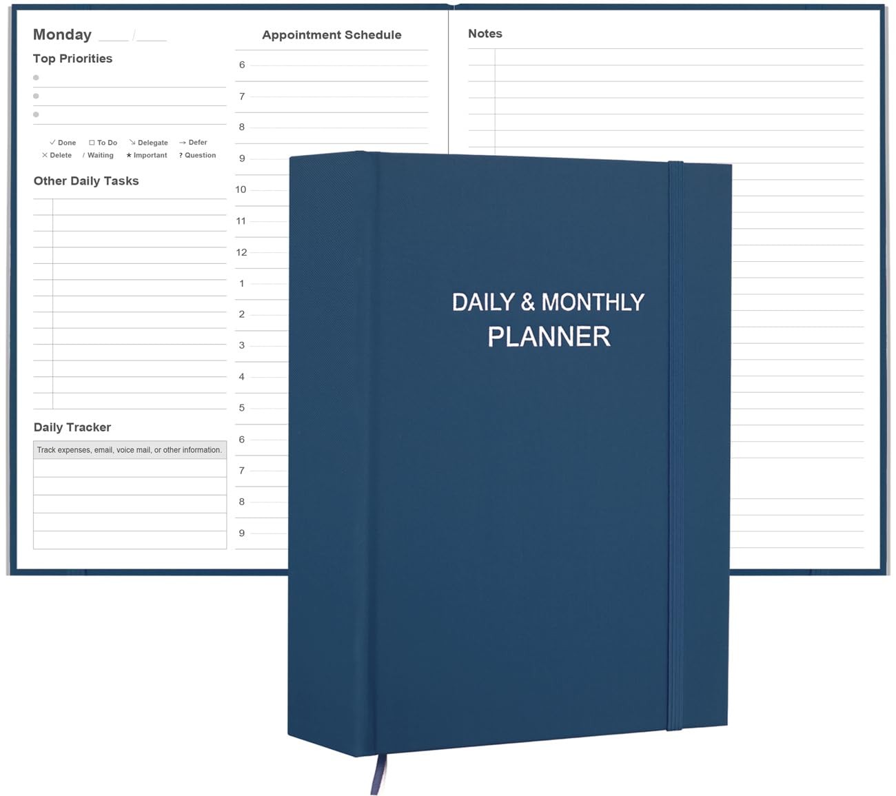 Daily & Monthly Planner for 2026 or Anytime – ADHD Planner Two Pages Per Day,…