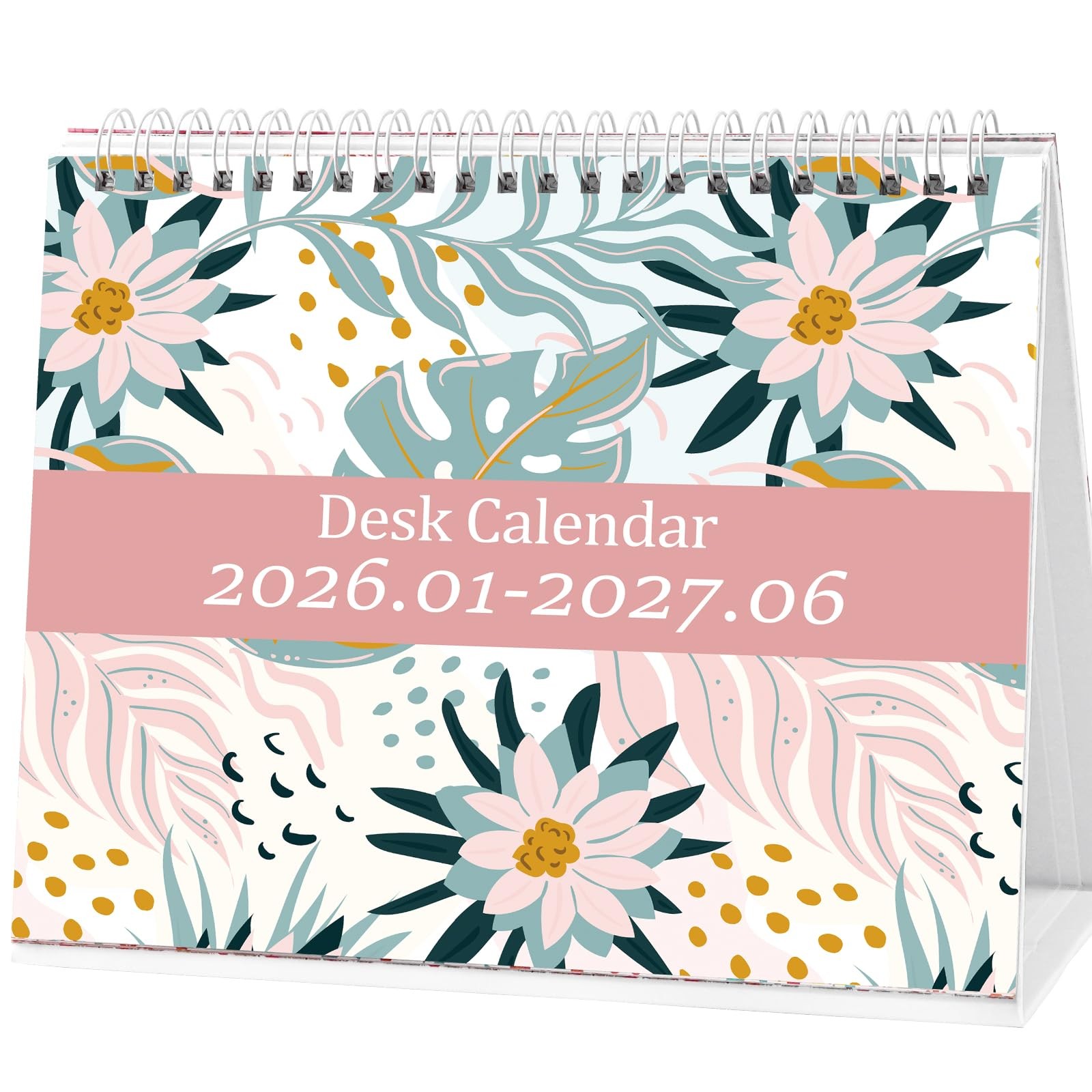 Small Desk Calendar 2026-2027, Koncci Standing Flip 8.5 x 7 inches, Colorful
