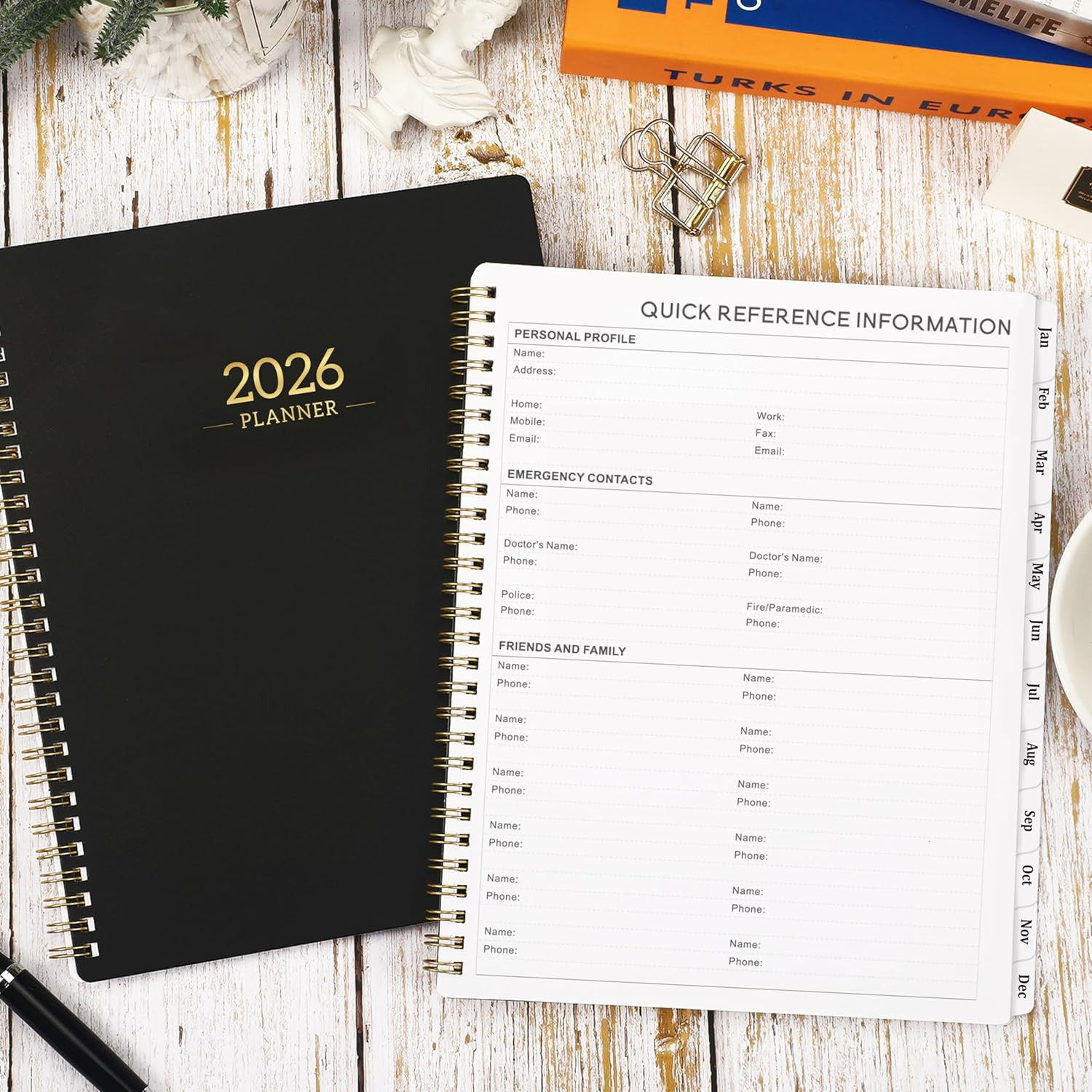 Planner 2026 – Planner/Calendar 2026, Jan.2026 – Dec.2026, Weekly and Monthly W