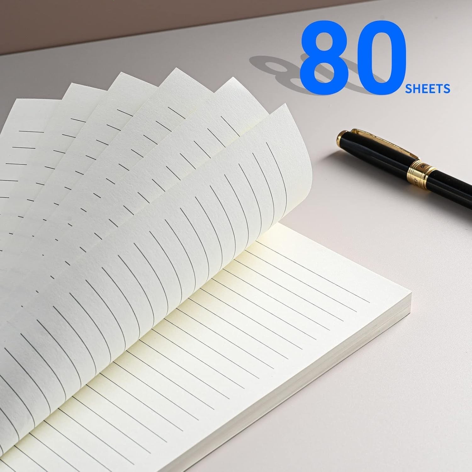 Cream-Colored A5 Lined Refill Paper, 80 Sheets – Ideal for Journal & Planner