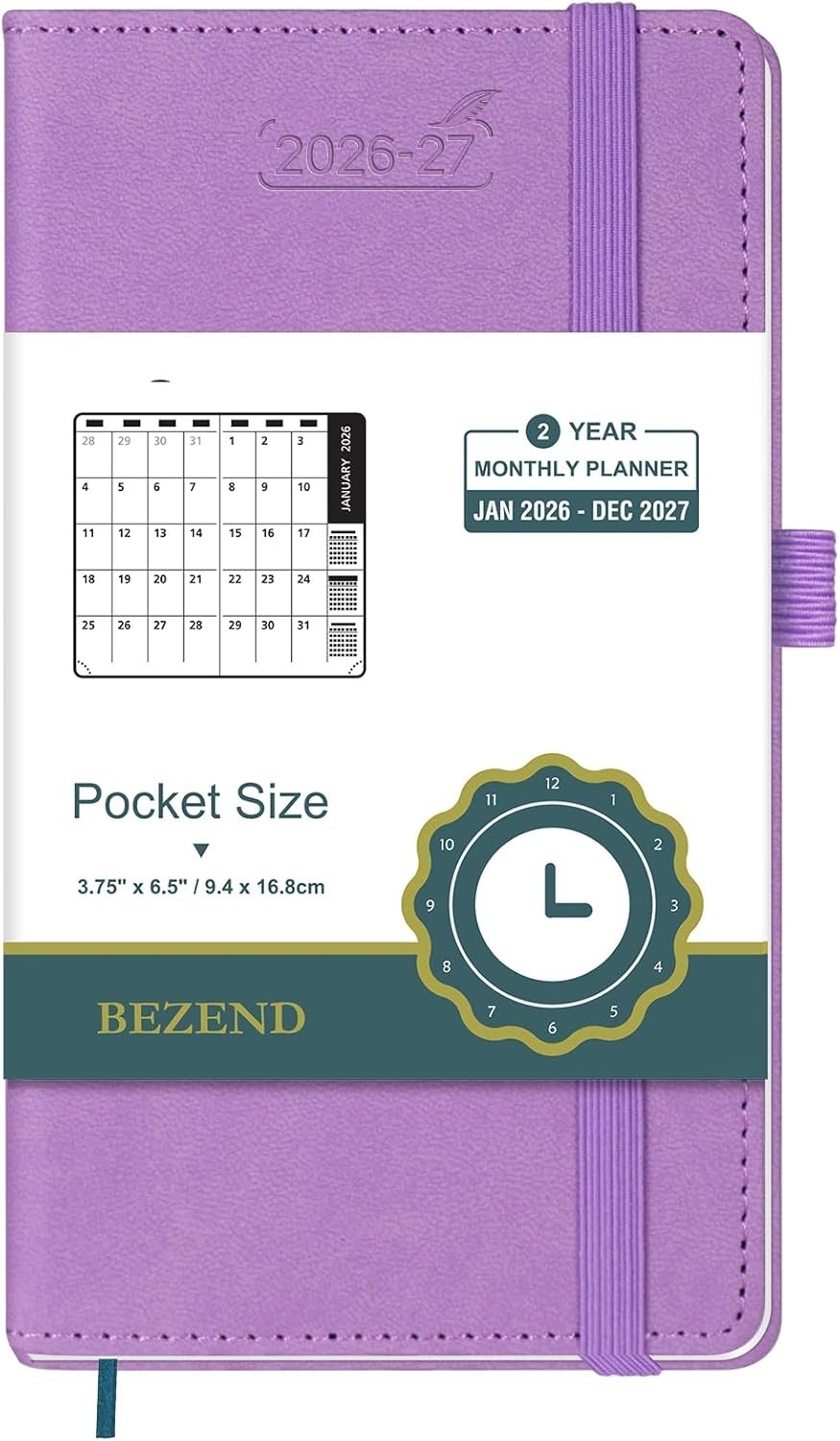 Pocket Monthly Planner 2026-2027 (3.5″ x 6.5″) 2 Year Calendar Book for Purse…