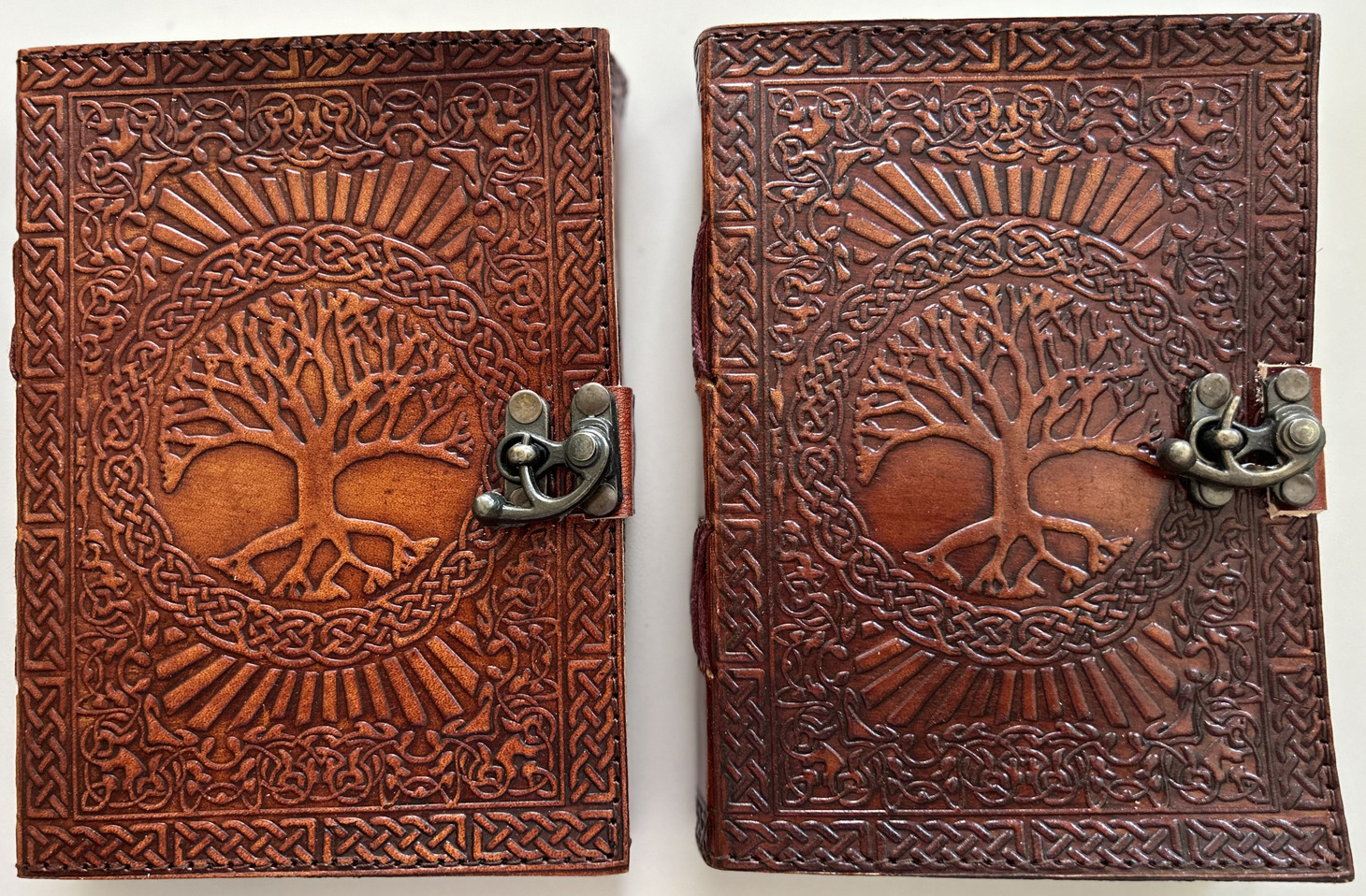 2-Pack Handcrafted Genuine Leather Diary Journal Notebook Motif Design 110 Page