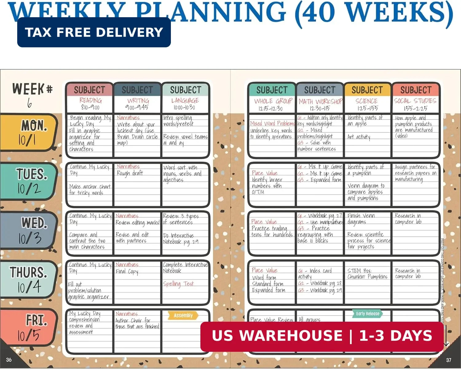 Carson Dellosa We Belong Teacher Planner 2026-2027, Undated 8″ x 11″ Lesson Plan