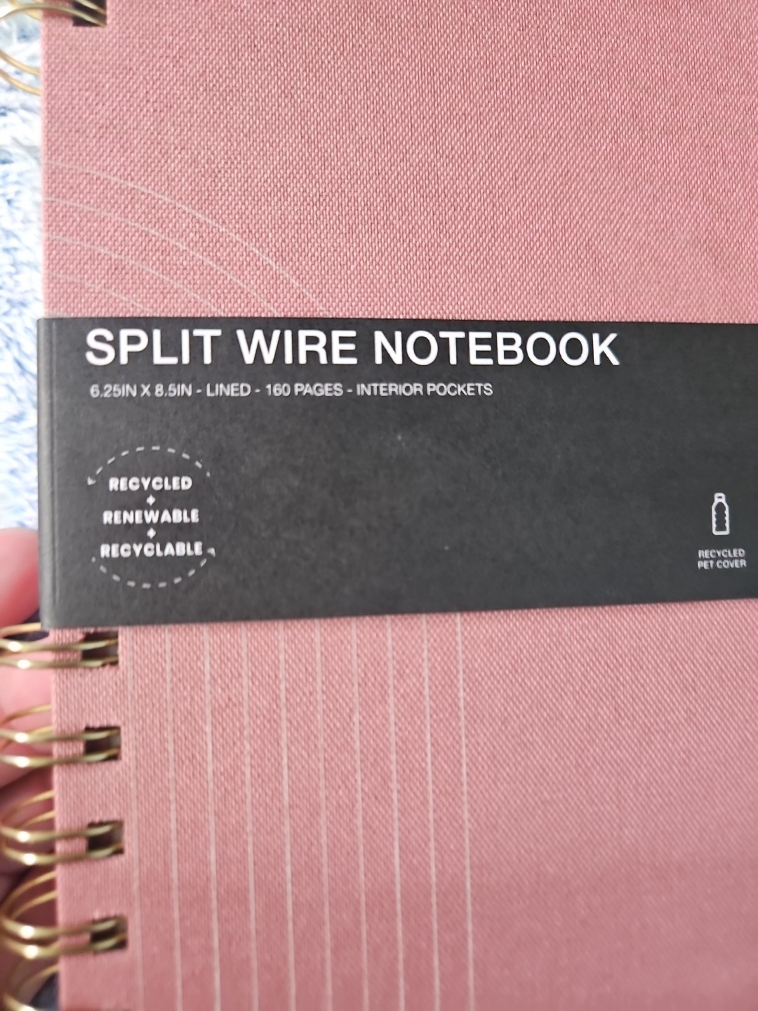 Altitude Split Wire Notebook Rose Gold Mauve Bamboo Paper Recycled Soy Based Ink