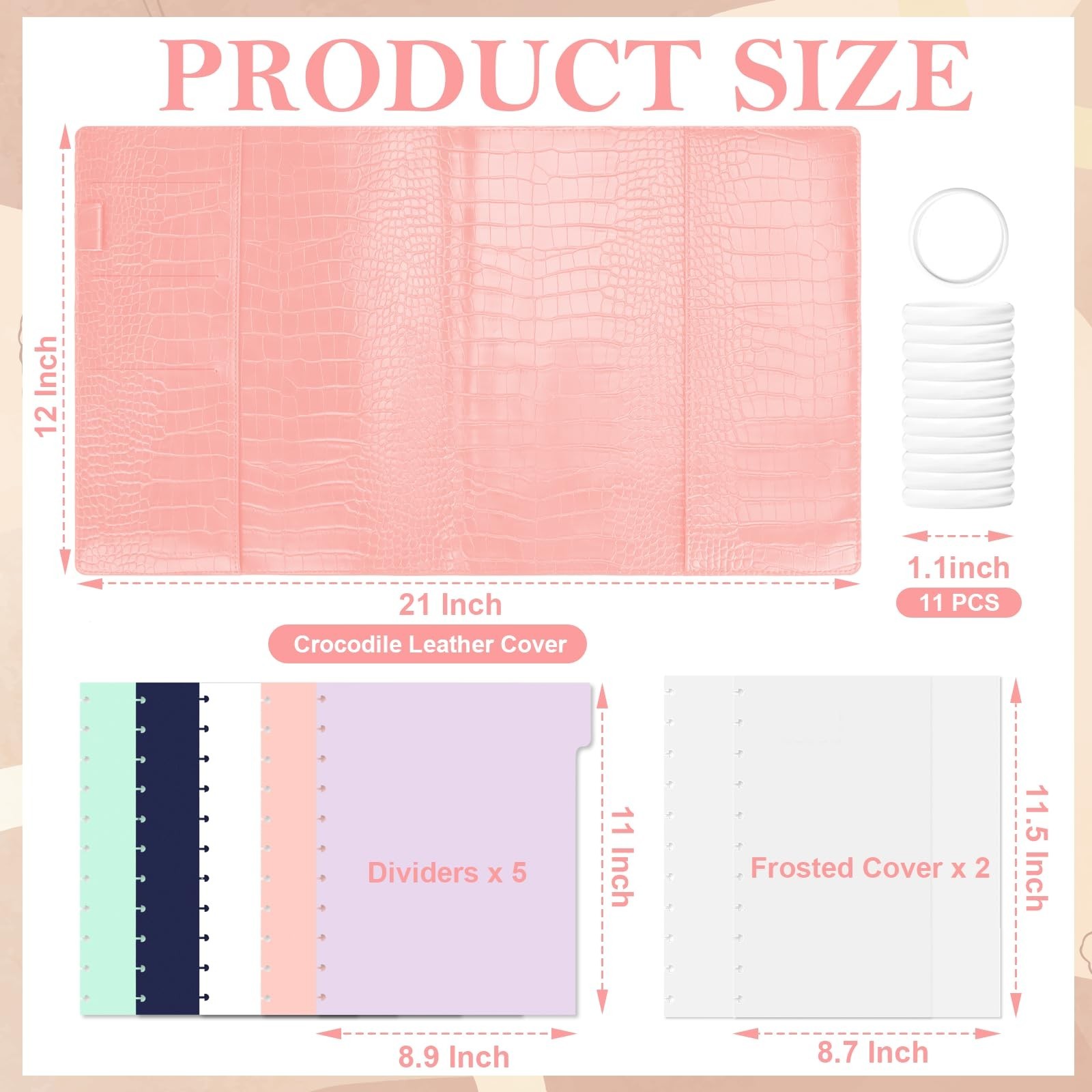 PU Leather Discbound Cover Set 8.5X11 Inch Discbound Cover Letter Size with 5…