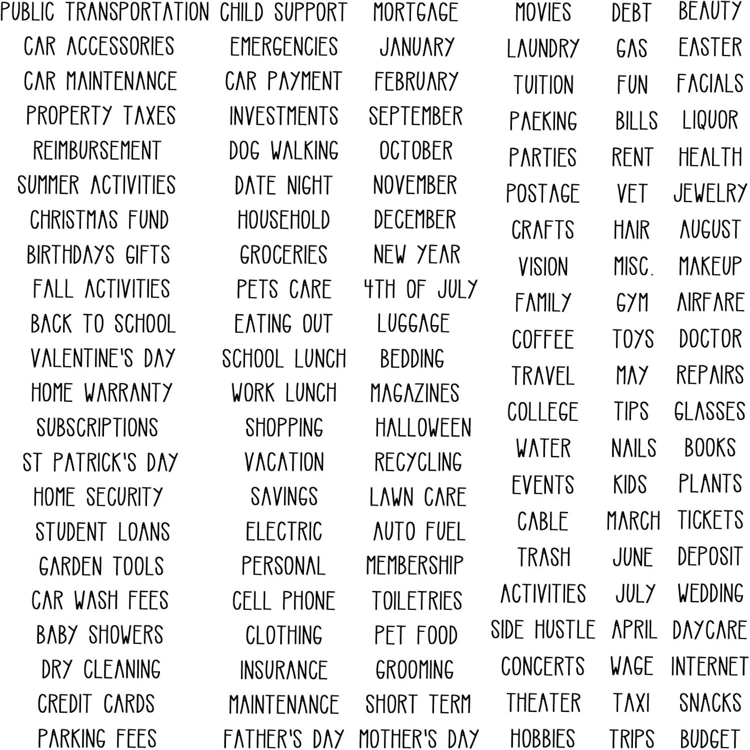 128 Pieces Budget Planner Stickers Cash Envelope Label Sticker Cash Envelope Sys
