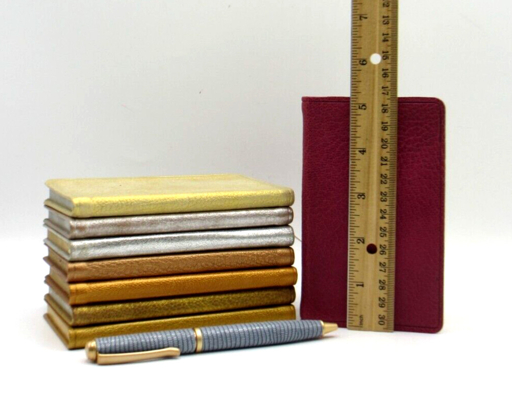 Personal Pocket Notebook Leather Softcover 3×5″ Lined Pages Graphic Image Gold