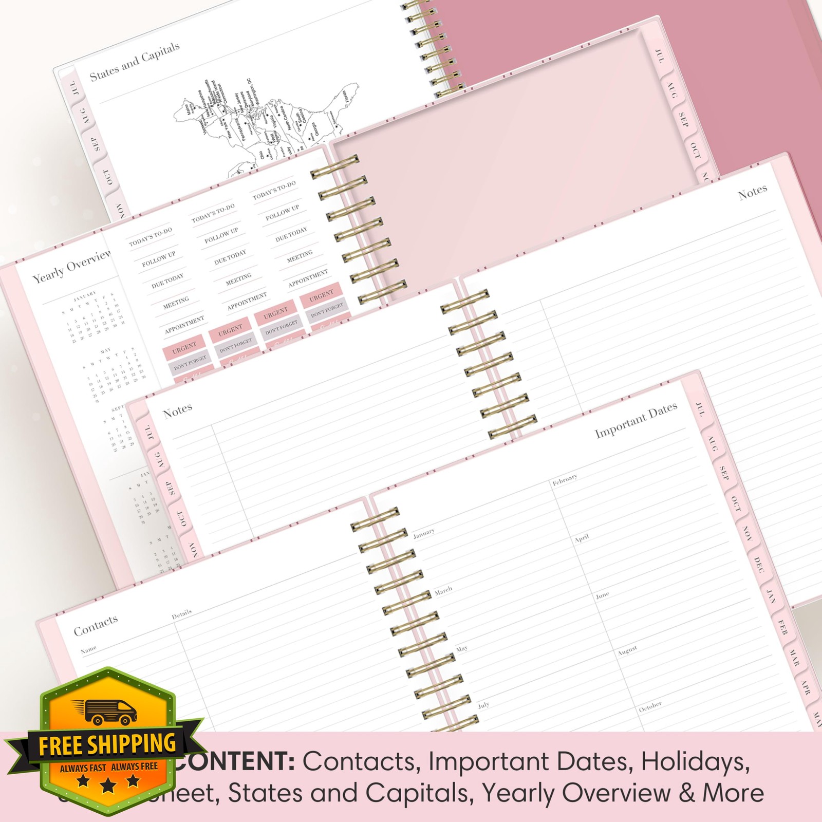 Blue Sky Laine Pink 7″ x 9″ Planner