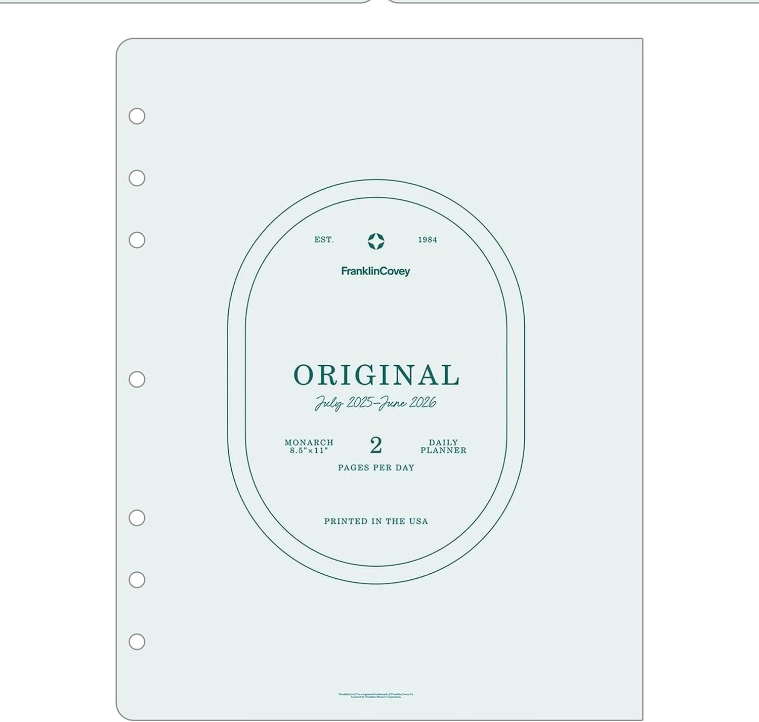 Elegant Ring-Bound Planner: Jul 2025 – Jun 2026, Two Pages Per Day, Monarch Size