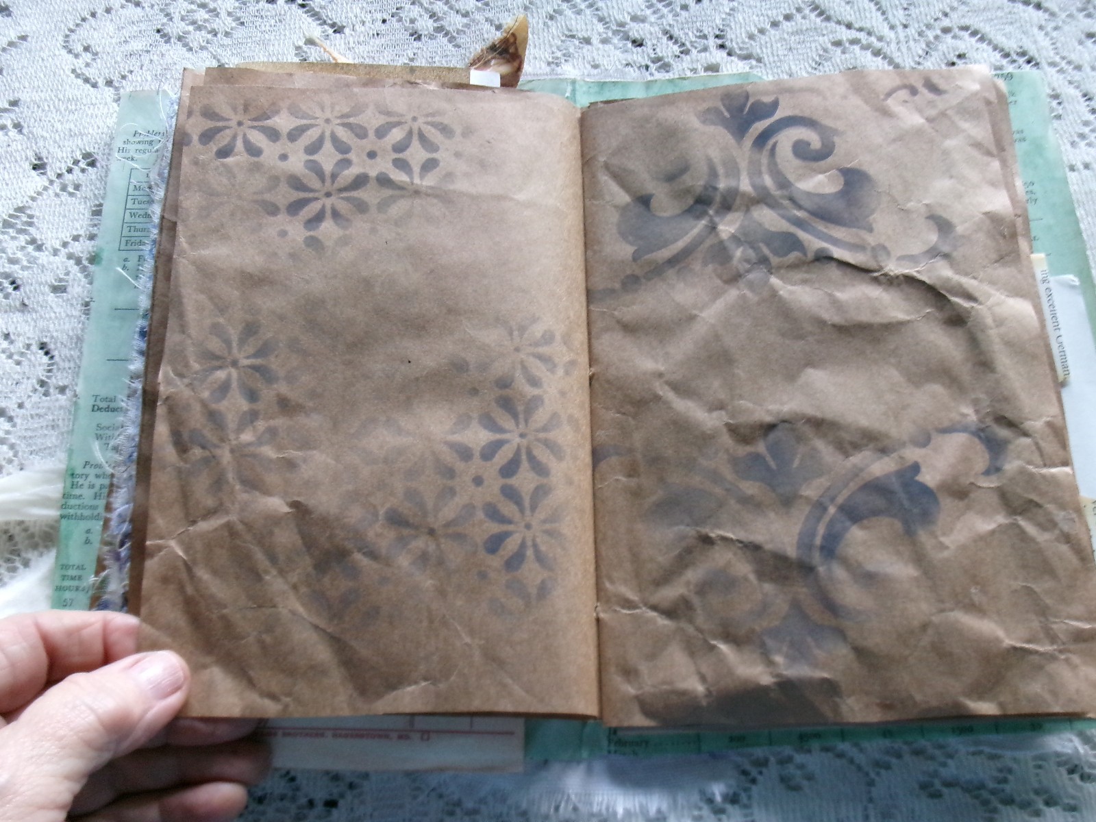 JUNK JOURNAL LADY IN THE MIRROR 6 1/2″ X 9″ APPROX. 50 PAGES