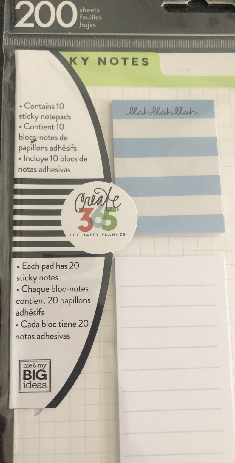 Happy Planner Sticky Notes 200/Pkg-Remember – Classic, 10 Designs/20 Each
