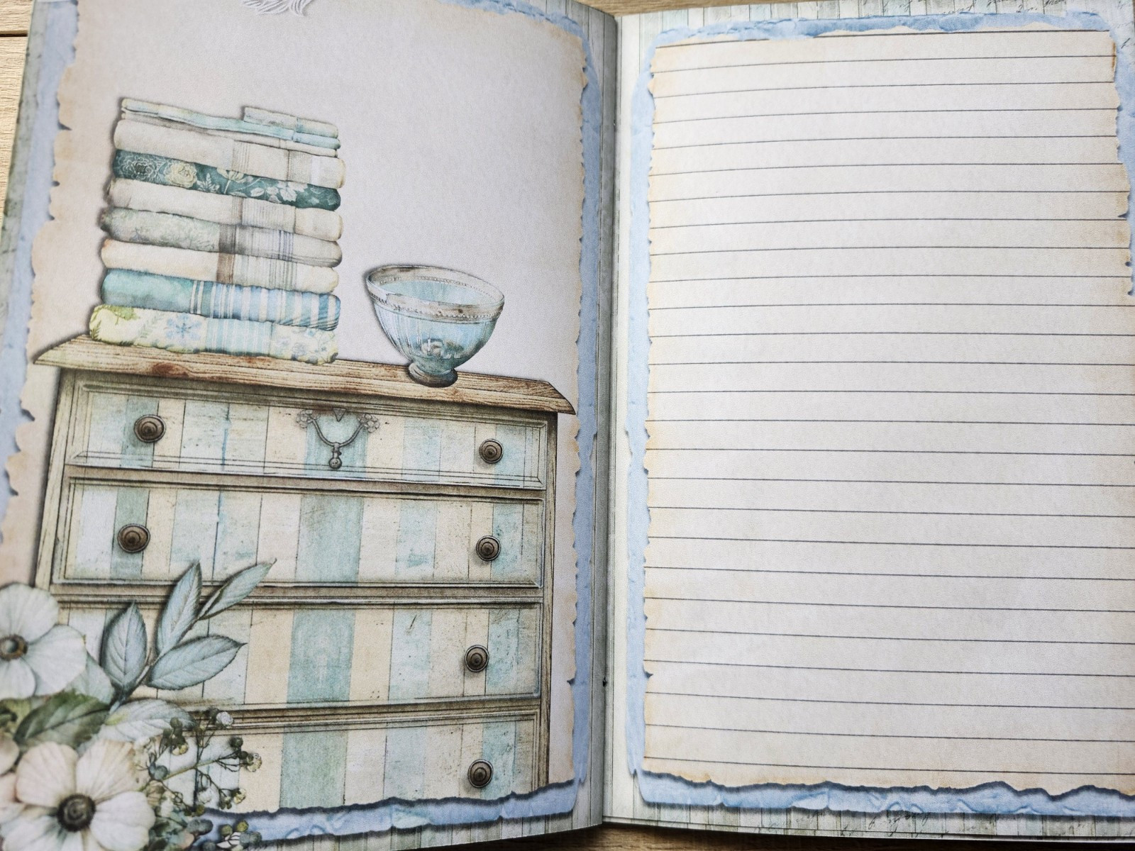 Junk Journal Booklet “BEACH HOUSE” HANDMADE Beach Ocean Sea Vacation 6″x9″ 40pg