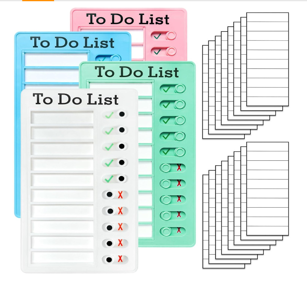 NEW 4 Pieces Multicolored To Do Chore Chart for Kids & All – Sliding Chart