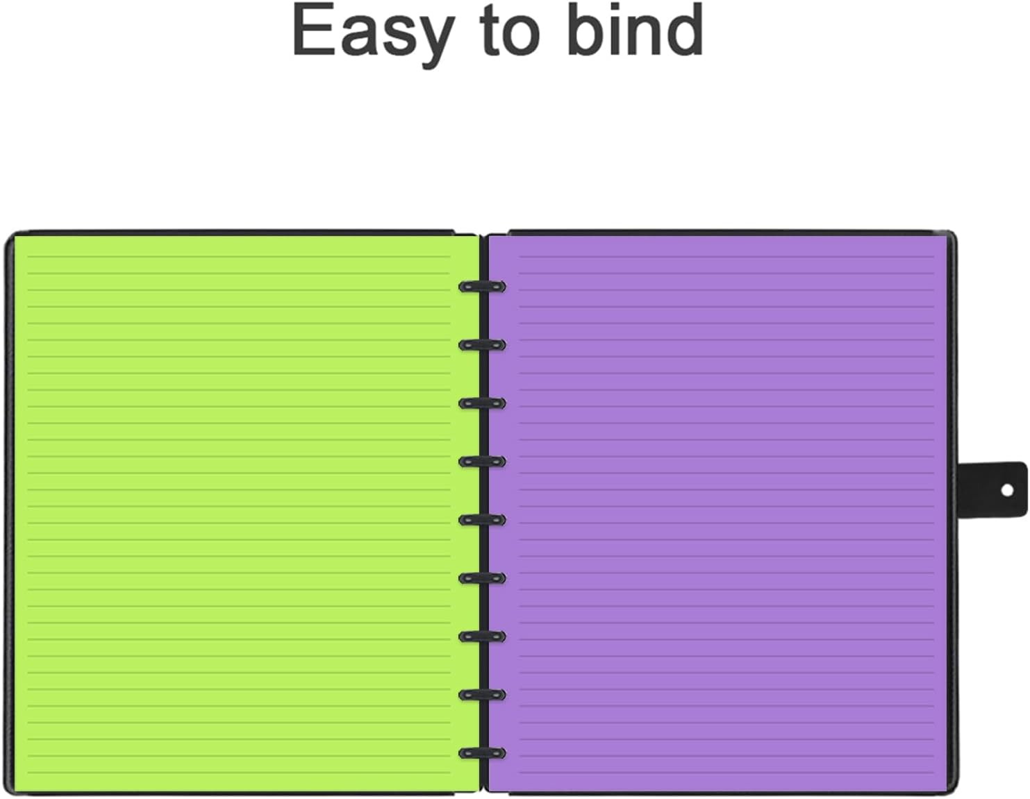 9 Discbound Lined Colorful Refills Paper, 100 Sheets (200 Pages), 9 Disc Pre-Pun