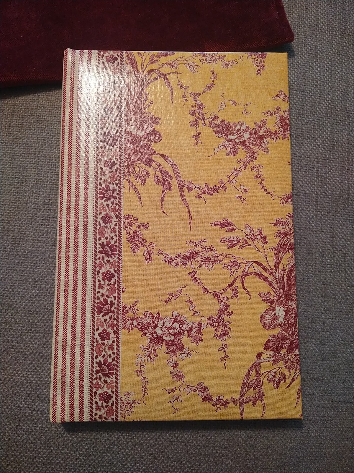 Waverly CR Gibson Red Floral Journal, Address Bk In Velvet Pouch Set