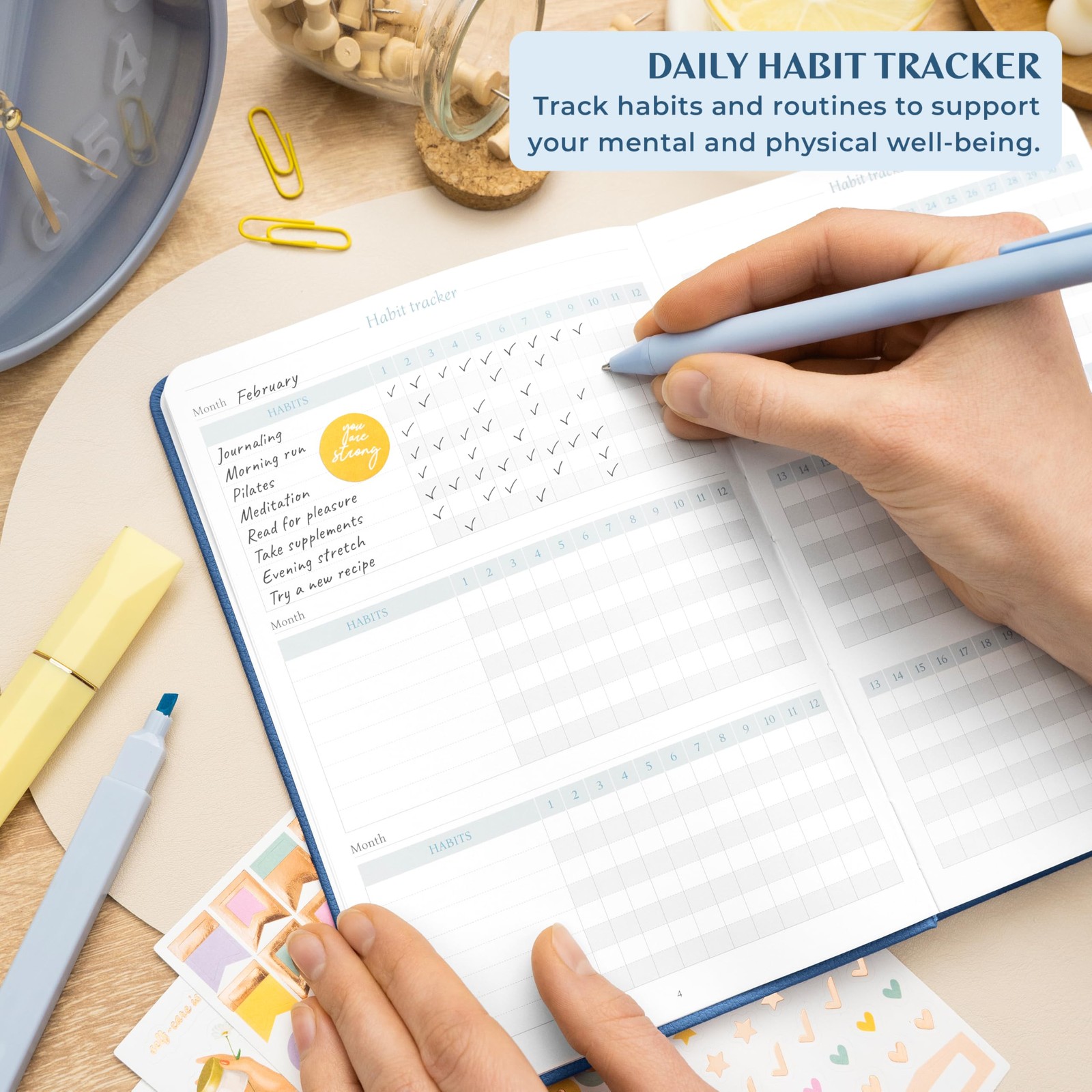 Legend Four-Minute Journal with Prompts & Habit A5 (5.8″ x 8.3″), Mystic Blue