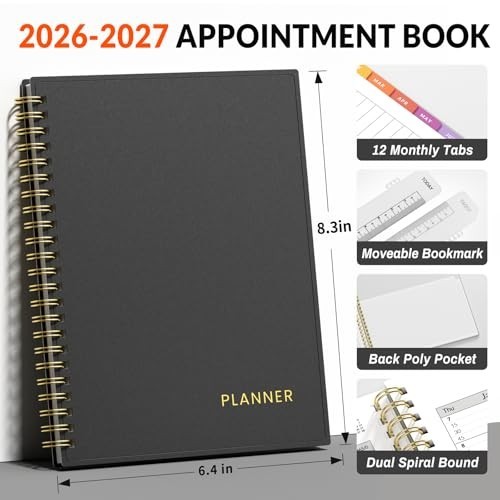 Appointment Book 2026-2027 Quarter-Hourly Weekly Monthly Academic Planner