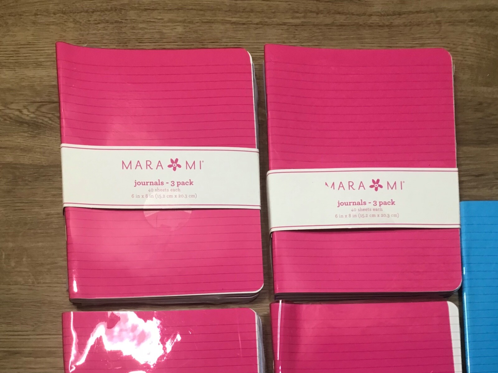 Mara Mi 3-pc X4 +1 Journals 40-sheet each 6”X8” Ruled Notebooks **WEAR**