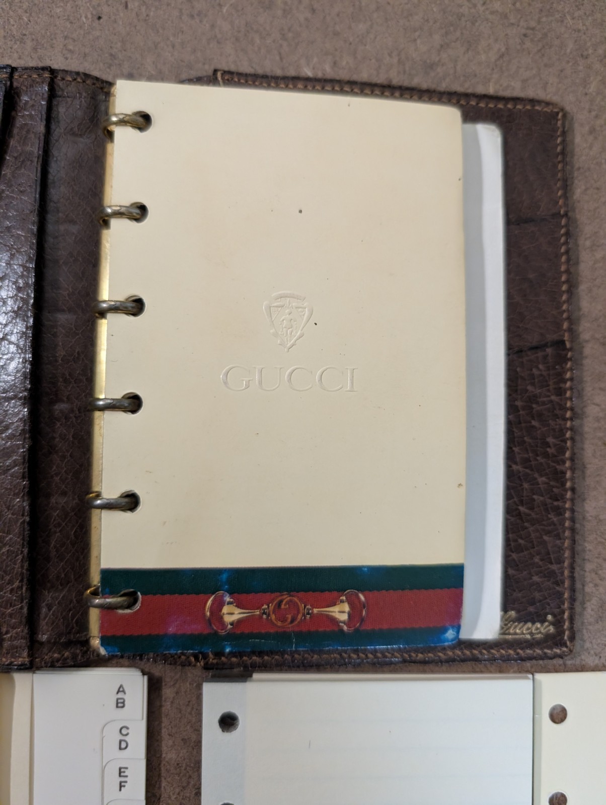 Vintage Gucci Leather Mini Agenda Made In Italy Brown w/ New Inserts Card Holder