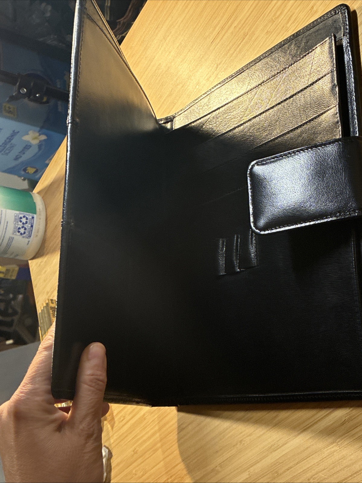 SevenKLeather Black Leather Folio Luxurious Leather Smells So Good! 12.5×10 in