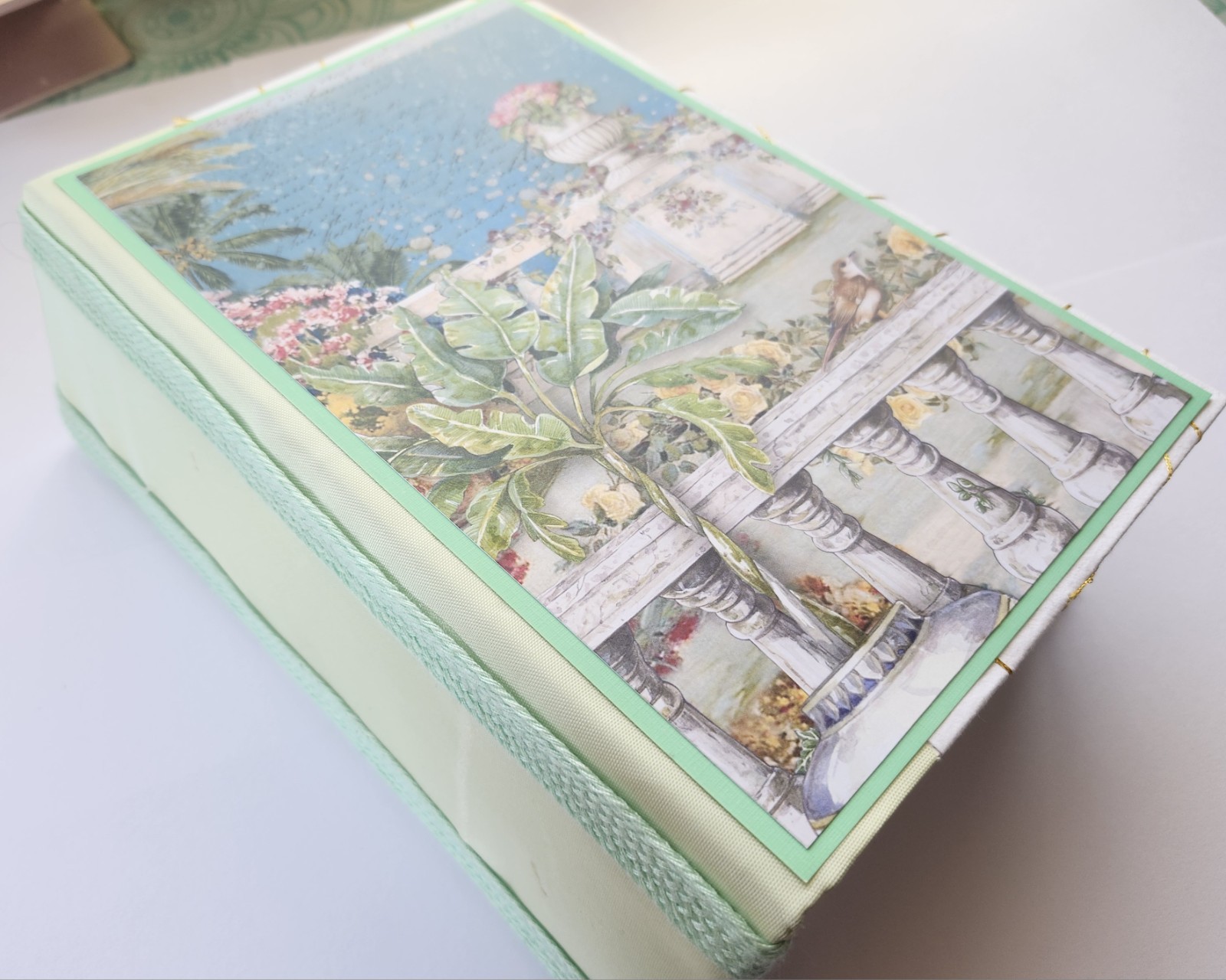 “ITALIAN RIVIERA” Handmade XL Journal Mediterranean Blues, Lemons Keepsake 96pgs
