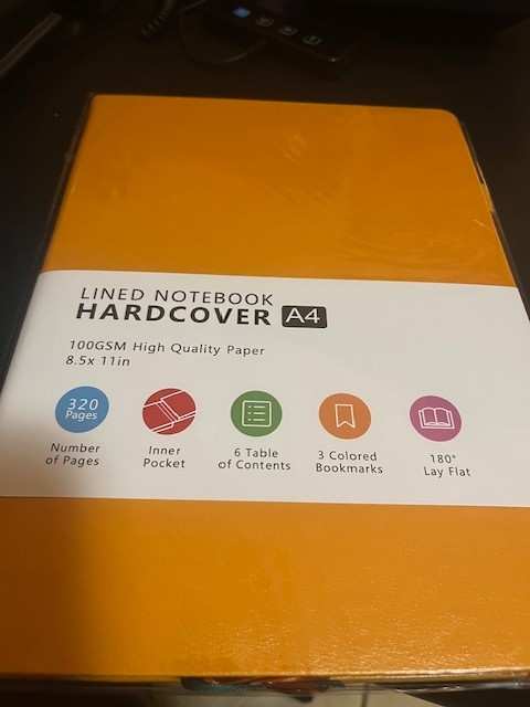 Hardcover Lined Notebook Journal 320 Pg FauxLeather Thick College Ruled (Orange)