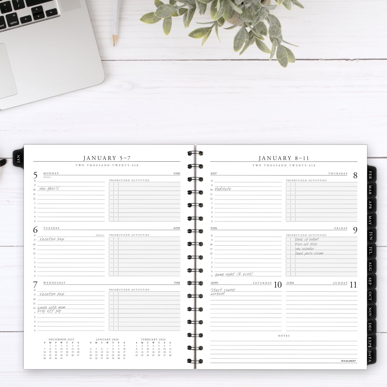 AT-A-GLANCE 2026 Weekly Monthly Appointment Book 6.5 x 8.75 inches, White