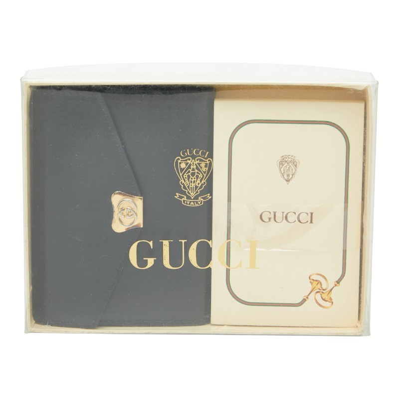 Gucci Notebook Cover 031 379 4328 Black Leather Women’s Ballpoint Pen Box