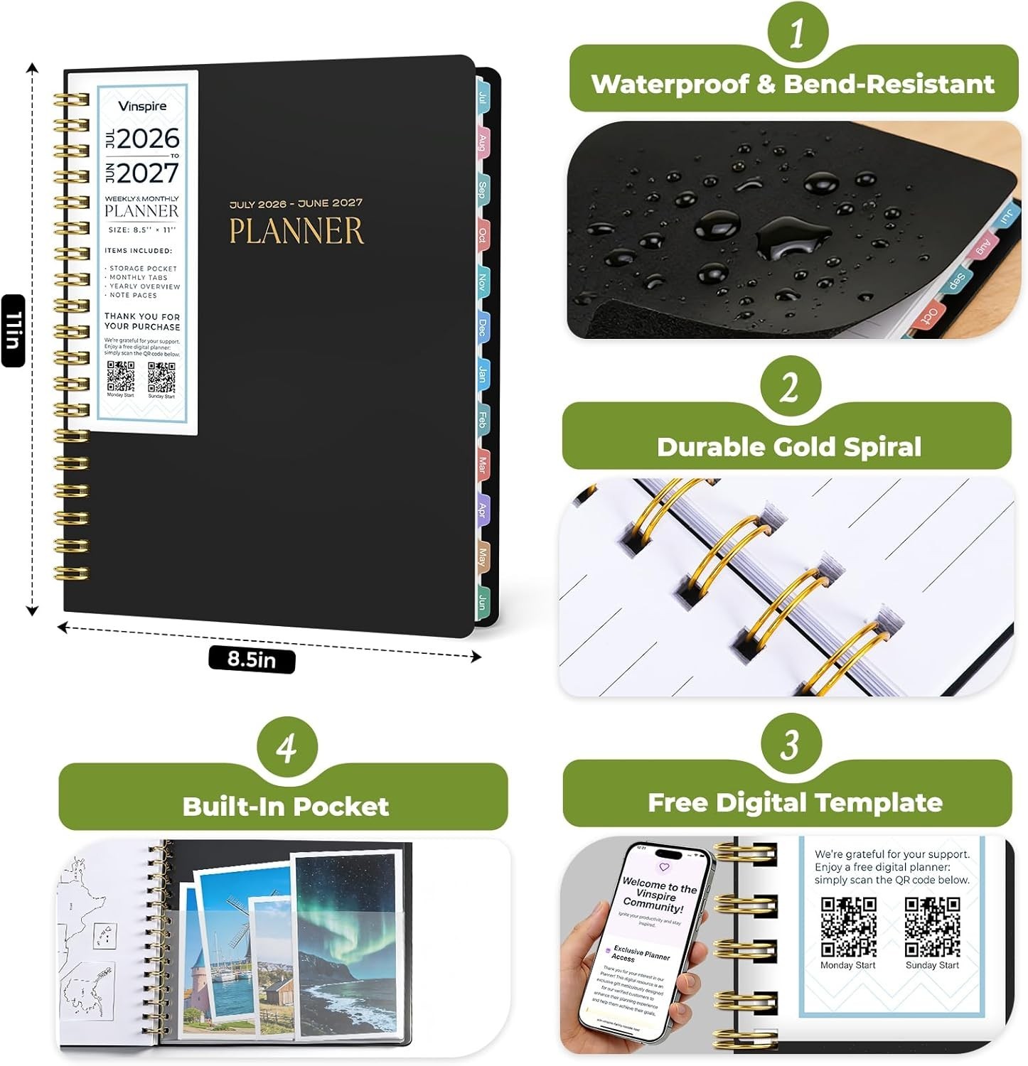 2026 Planner Yearly Monthly & Weekly Planner 2026-2027 Teachers & Students