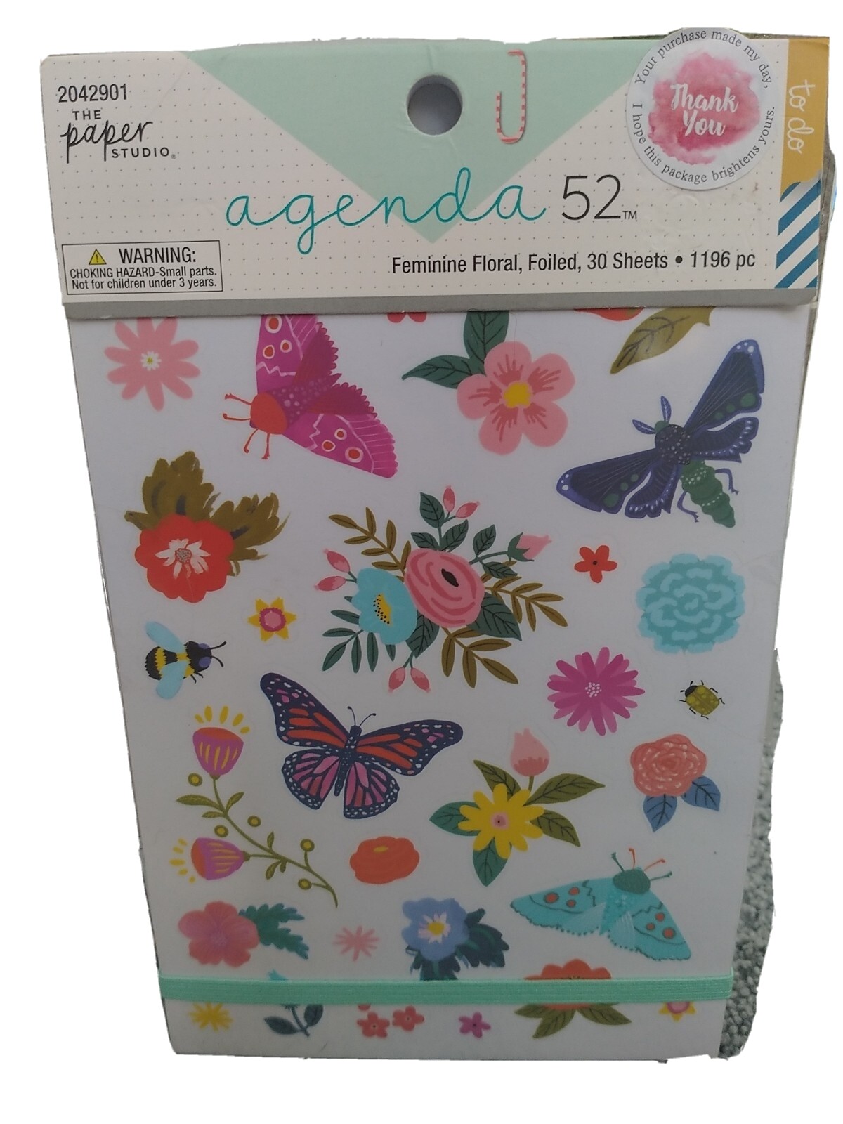 The Paper Studio AGENDA 52 1,196 Foiled Stickers 30 Sheets Feminine Floral