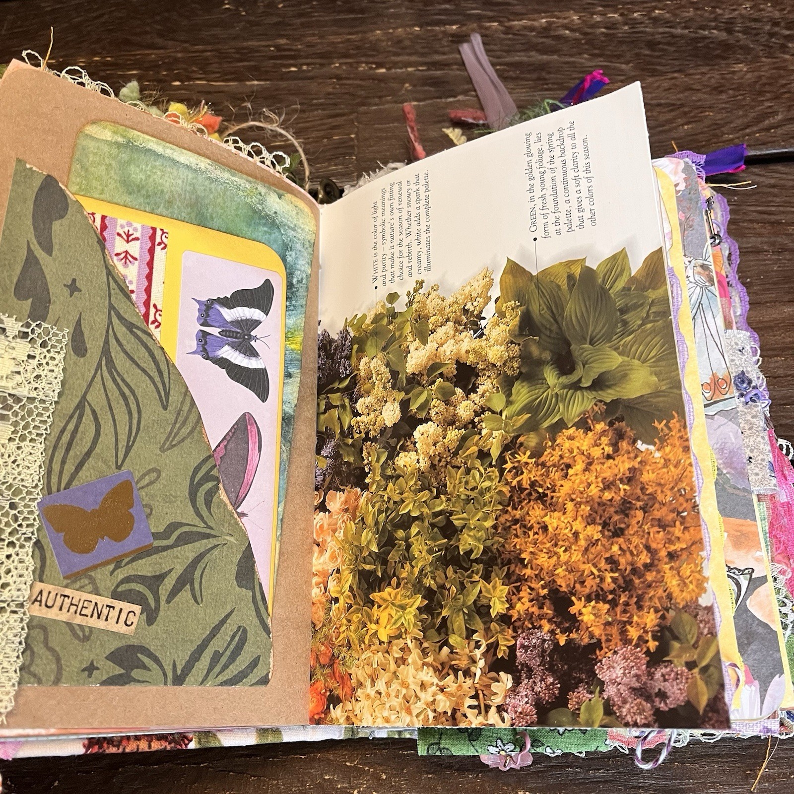 Butterfly Junk Journal Faith Floral Nature Flowers Softcover Decorated 3 Sig