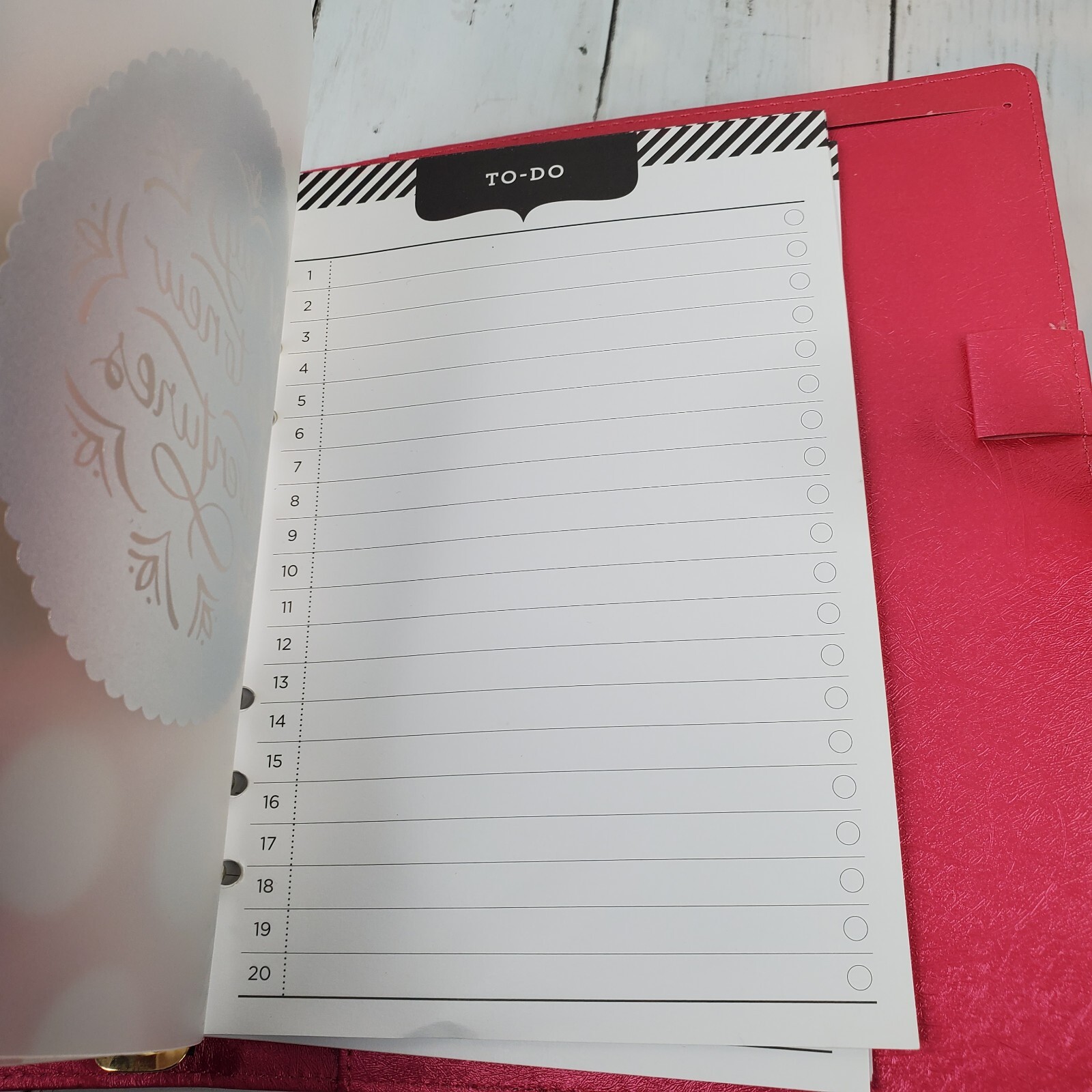 Creative Year 6 Ring Small Planner by Recollections – Hot Pink Gold Flamingo NEW