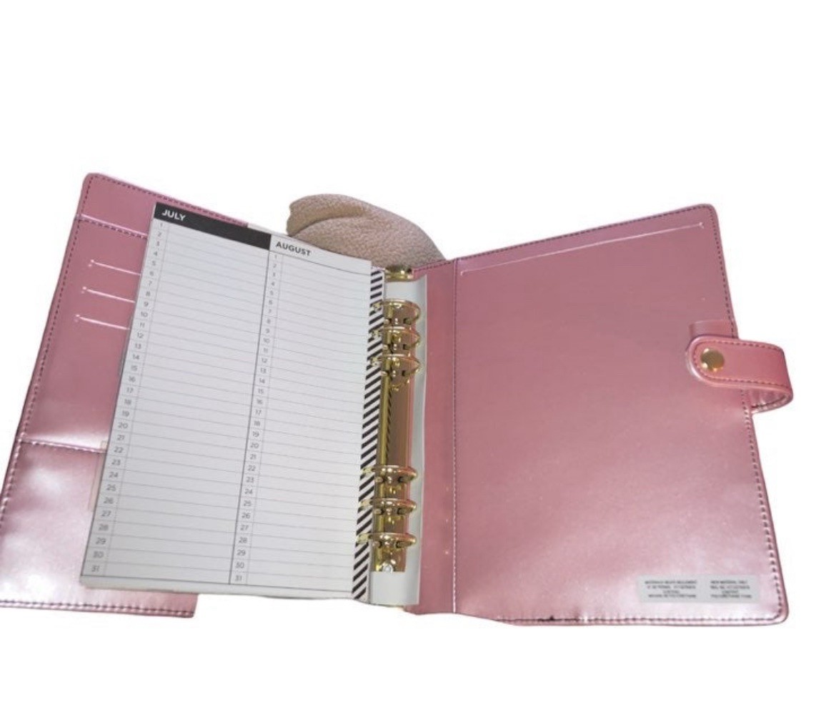 Recollections Creative Lustrous Black 6-Ring Planner Binder 35pc Snap Folio