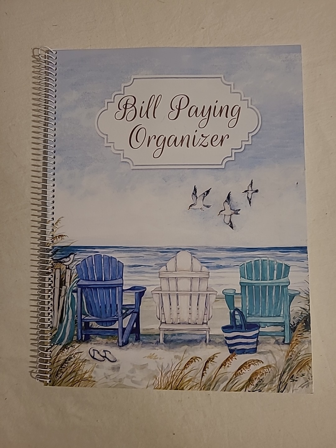 Current By The Sea Bill Paying Organizer Planner Book W Labels & 14 Pocket Pages