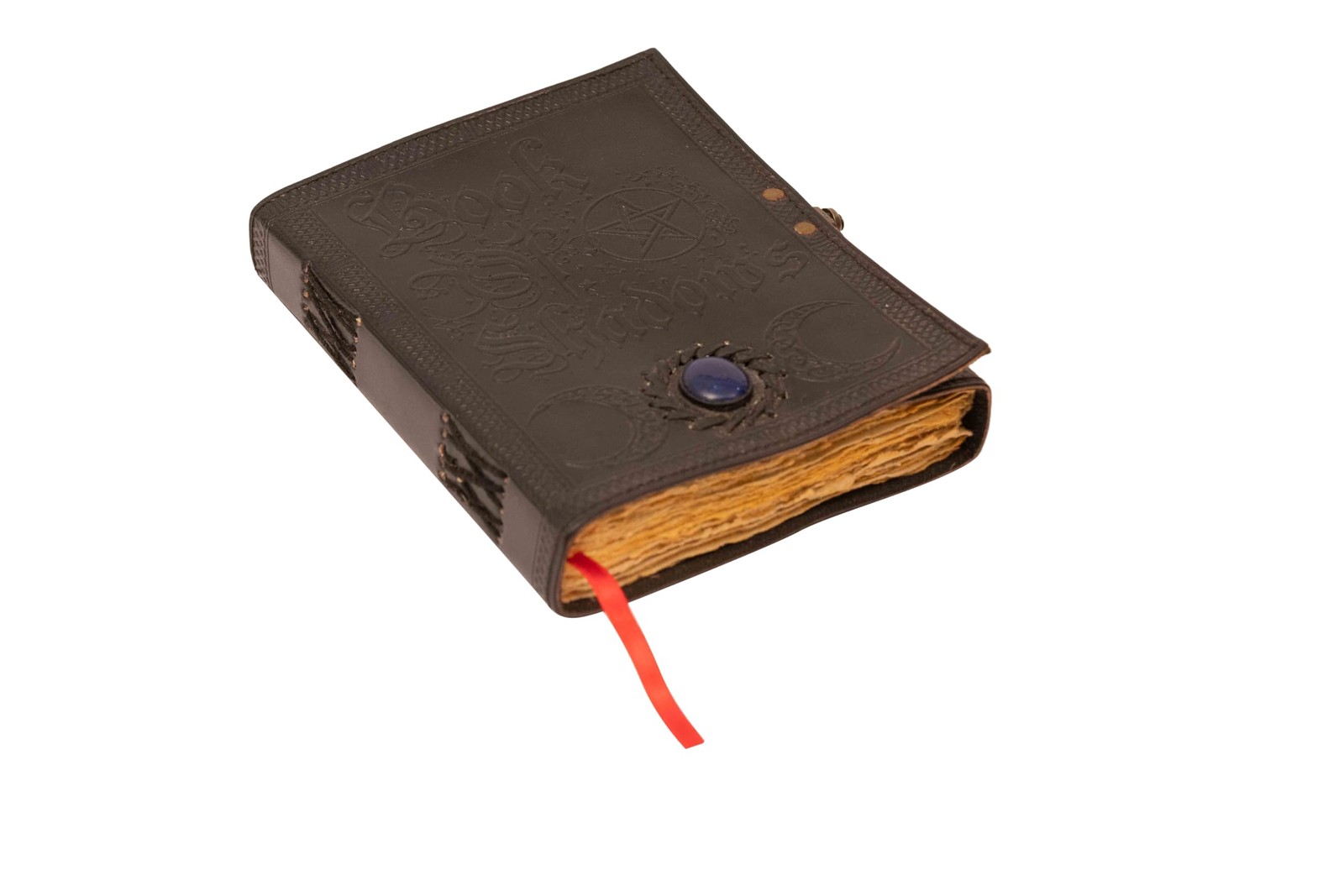 Book Of Shadows Leather Journal with Semi Precious 6x8x1.25 inches, Black